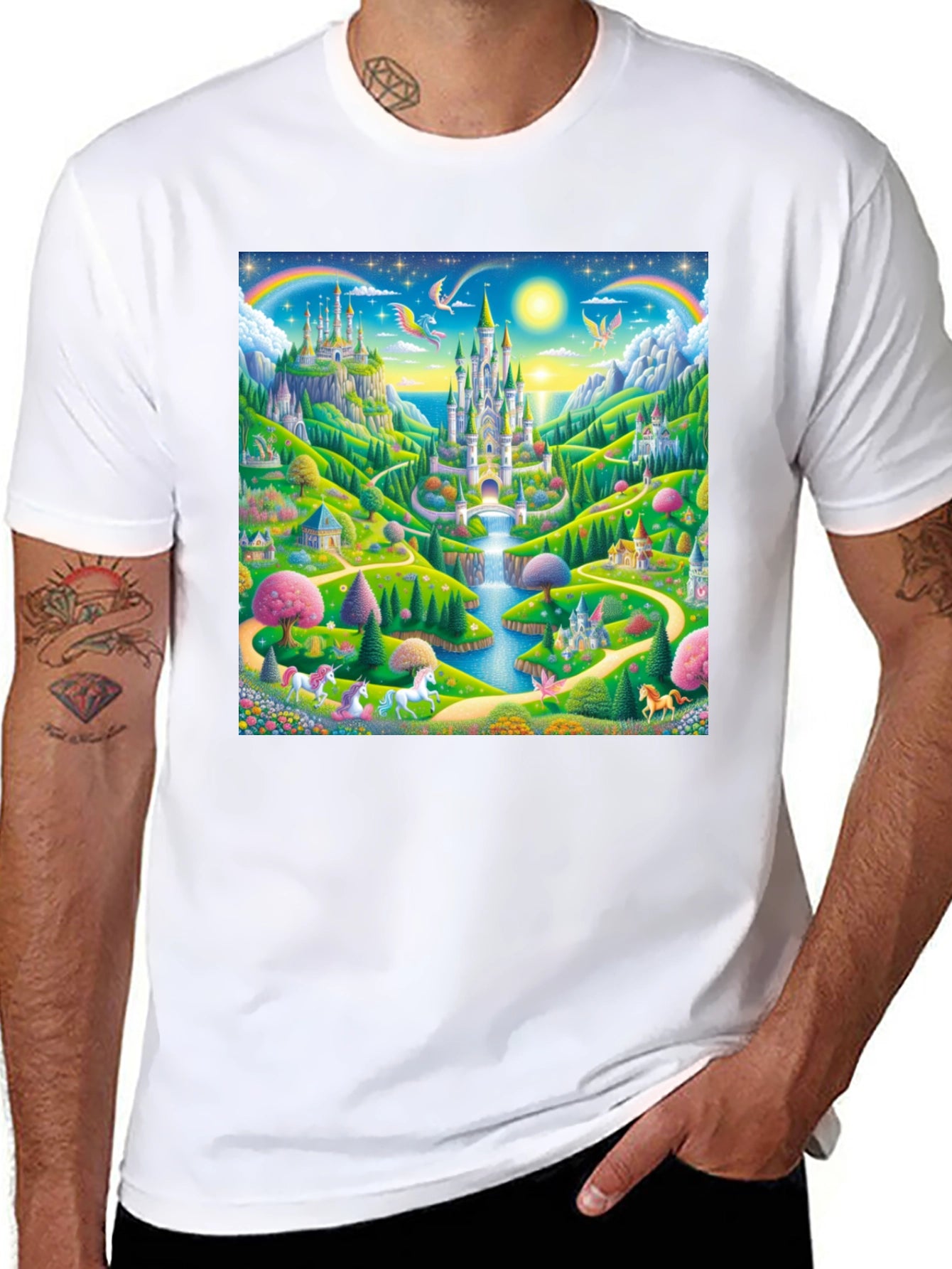 Enchanted Castle T-Shirt: Magical Unicorn Fantasy