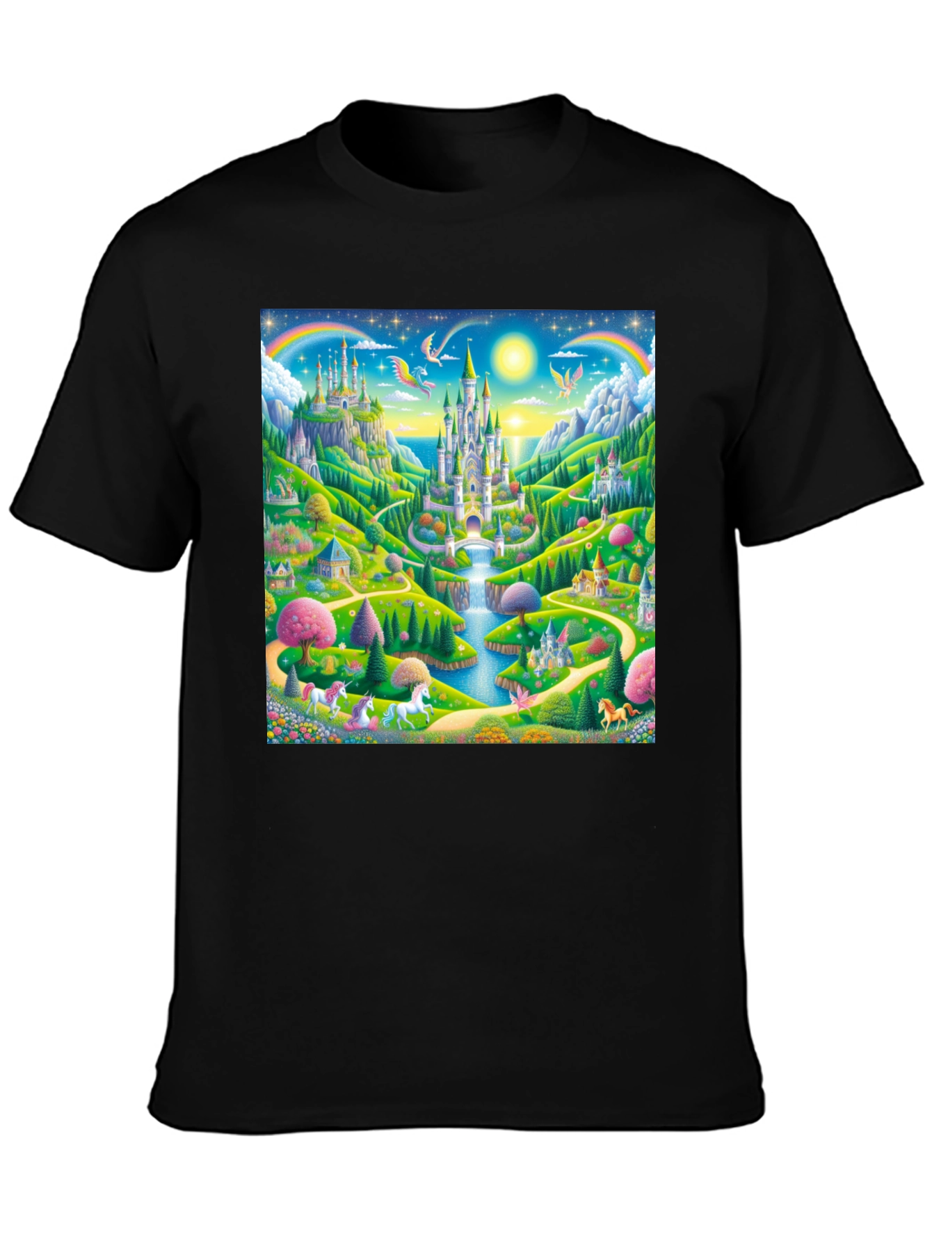 Enchanted Castle T-Shirt: Magical Unicorn Fantasy