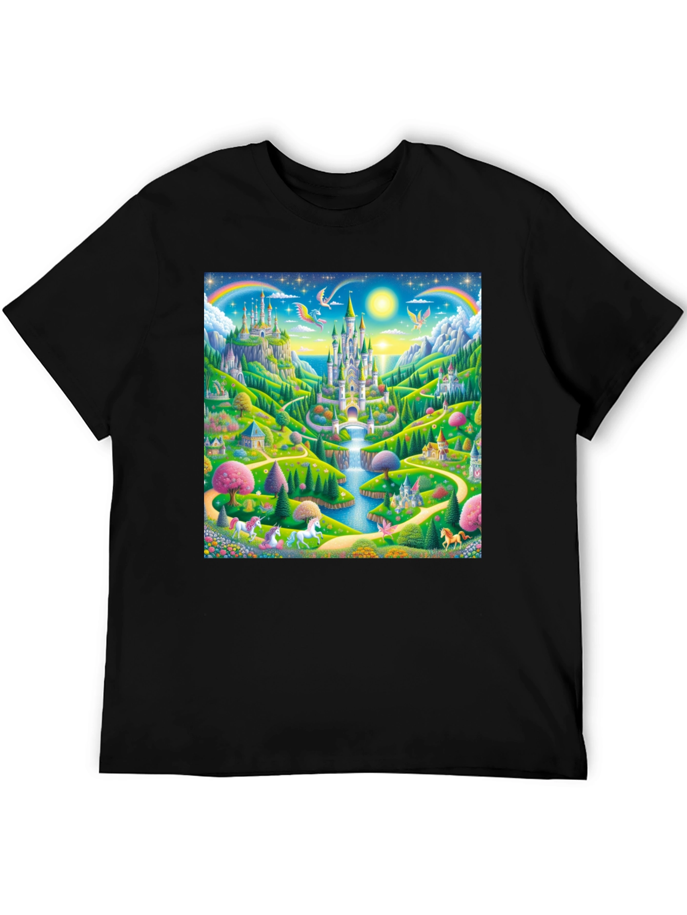 Enchanted Castle T-Shirt: Magical Unicorn Fantasy