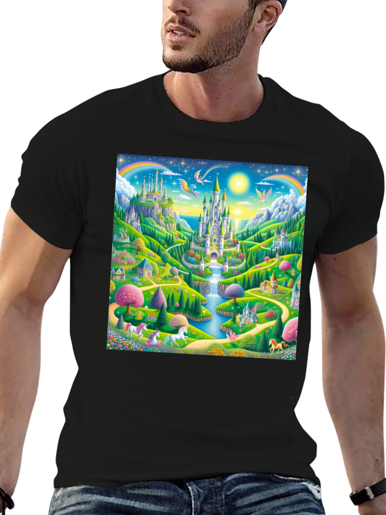 Enchanted Castle T-Shirt: Magical Unicorn Fantasy