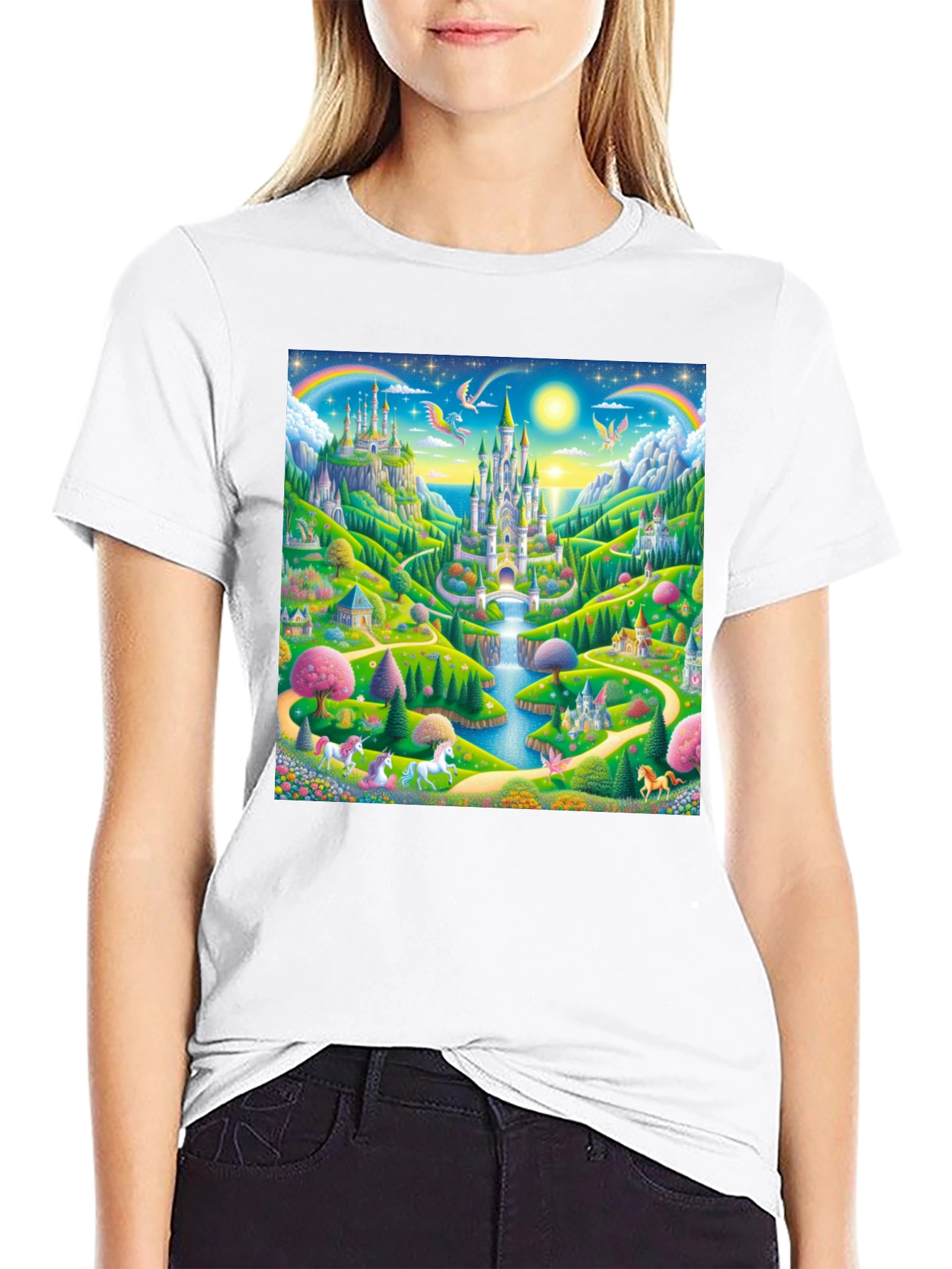 Enchanted Castle T-Shirt: Magical Unicorn Fantasy