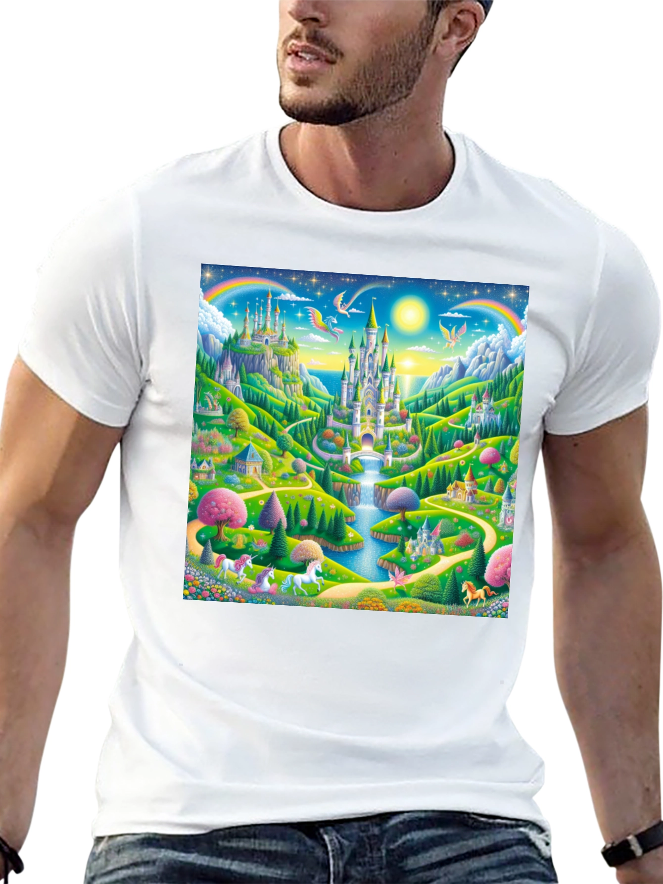 Enchanted Castle T-Shirt: Magical Unicorn Fantasy
