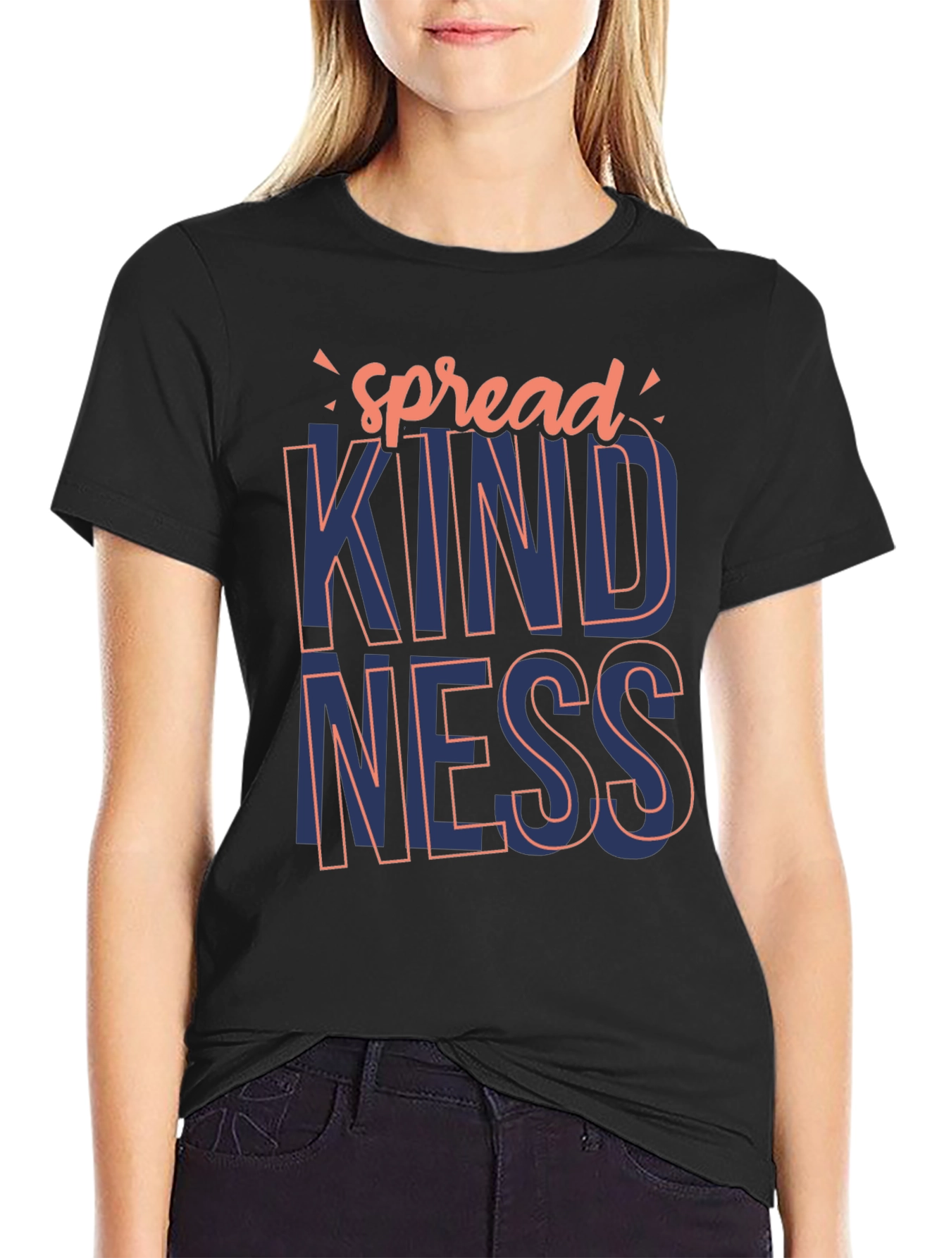 Spread Kindness Graphic Tee - Stylish Mens Black T-Shirt