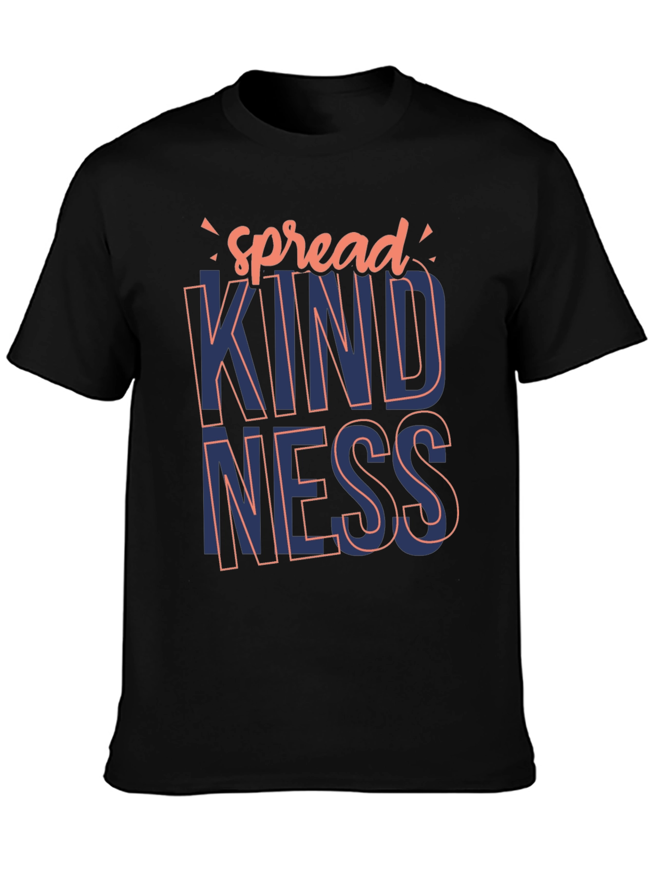 Spread Kindness Graphic Tee - Stylish Mens Black T-Shirt