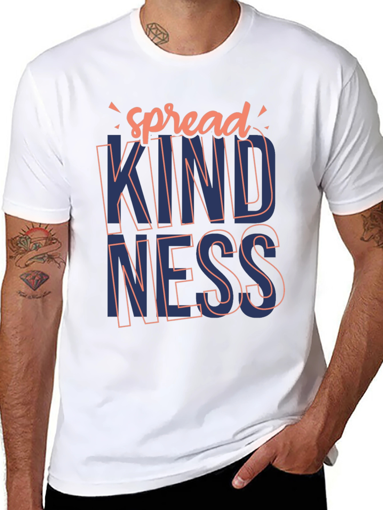 Spread Kindness Graphic Tee - Stylish Mens Black T-Shirt