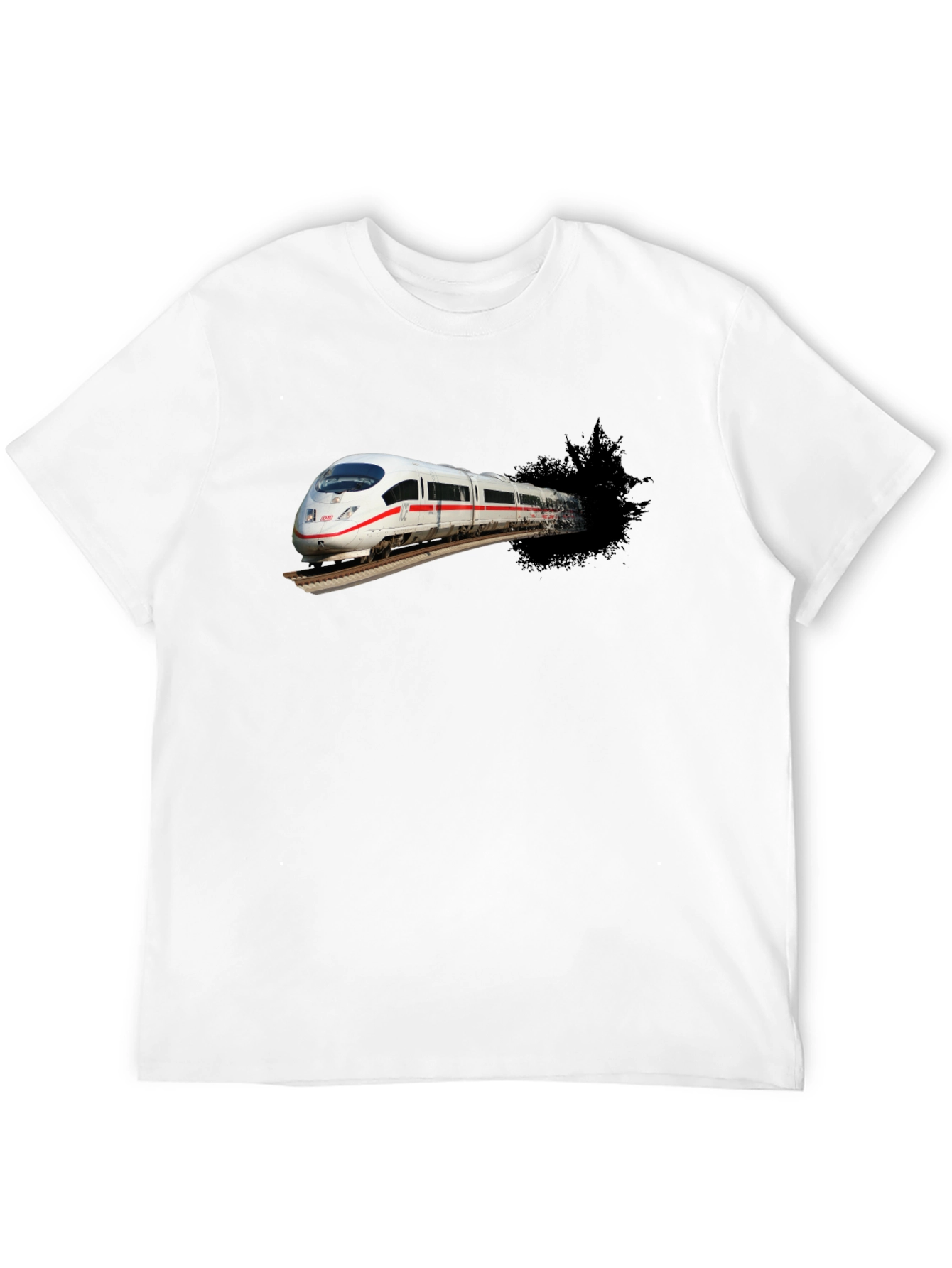 Train Graphic Black T-Shirt for Men