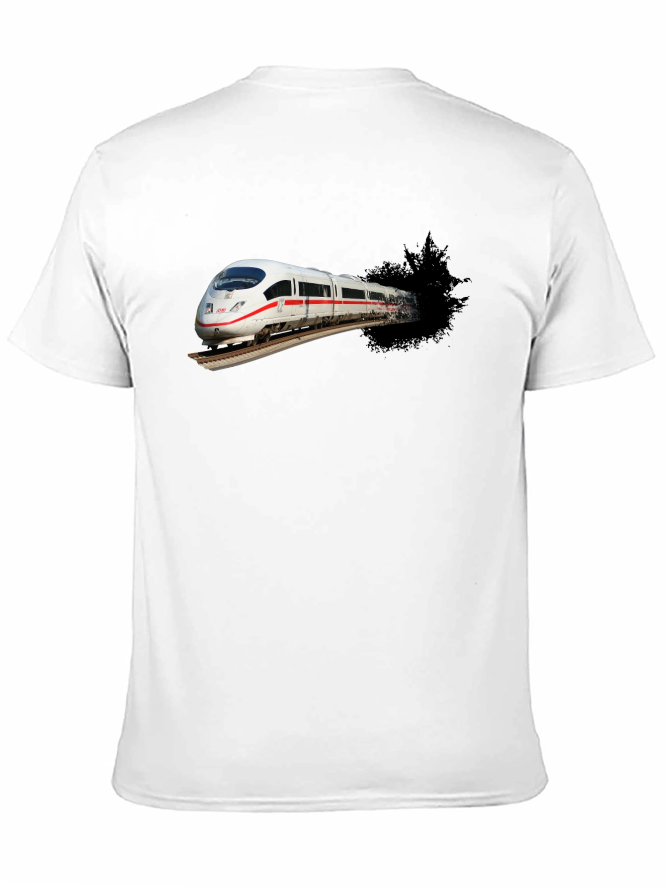 Train Graphic Black T-Shirt for Men