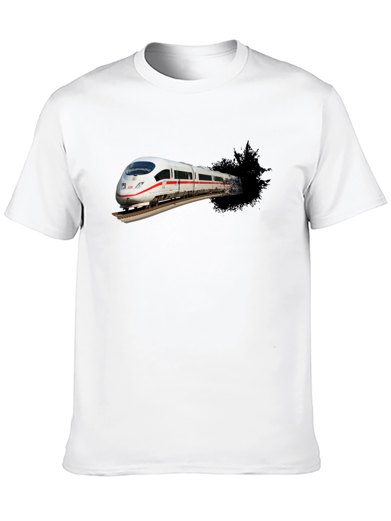 Train Graphic Black T-Shirt for Men