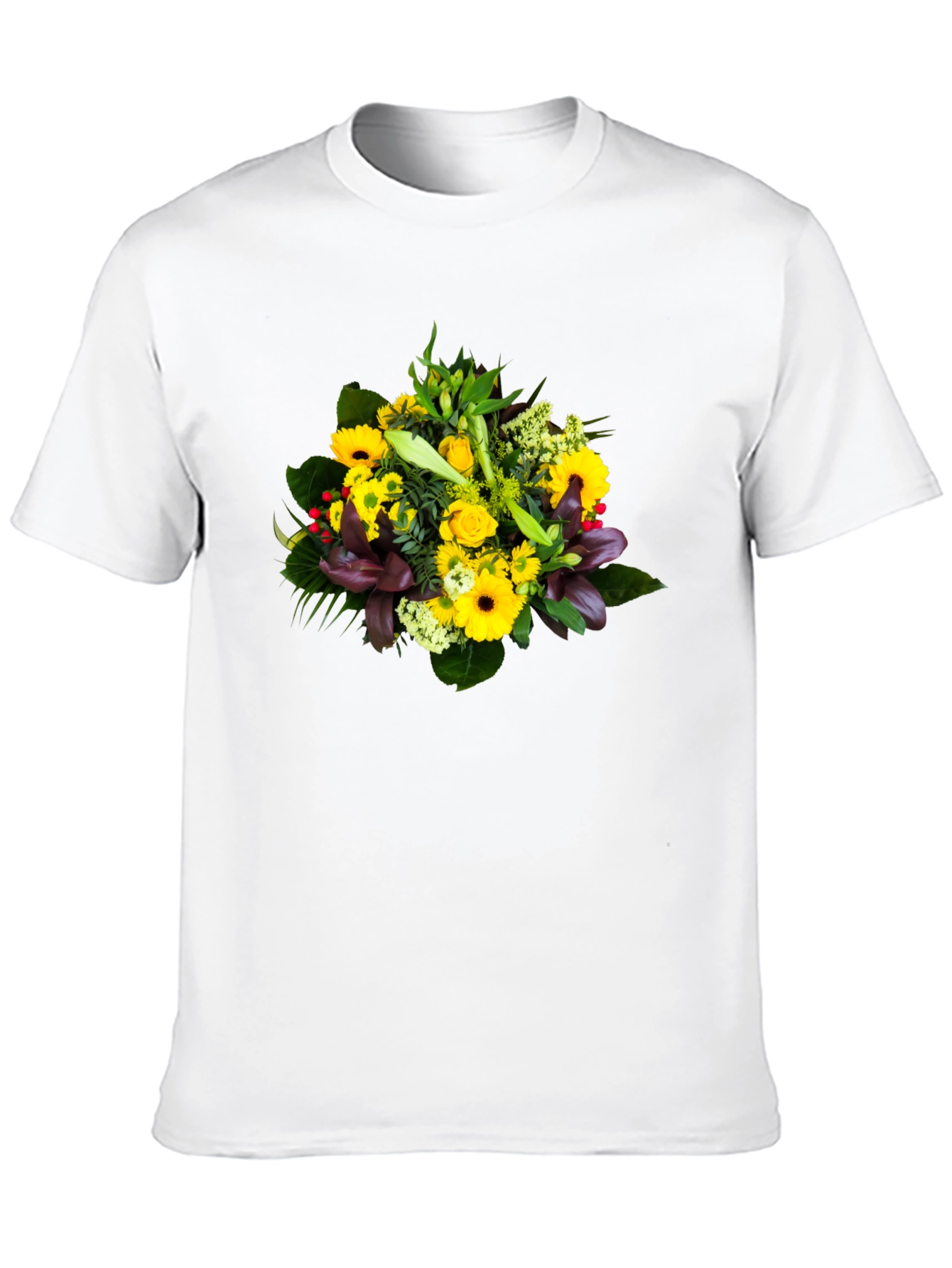 Floral Bouquet Graphic Tee - Unisex Black T-Shirt
