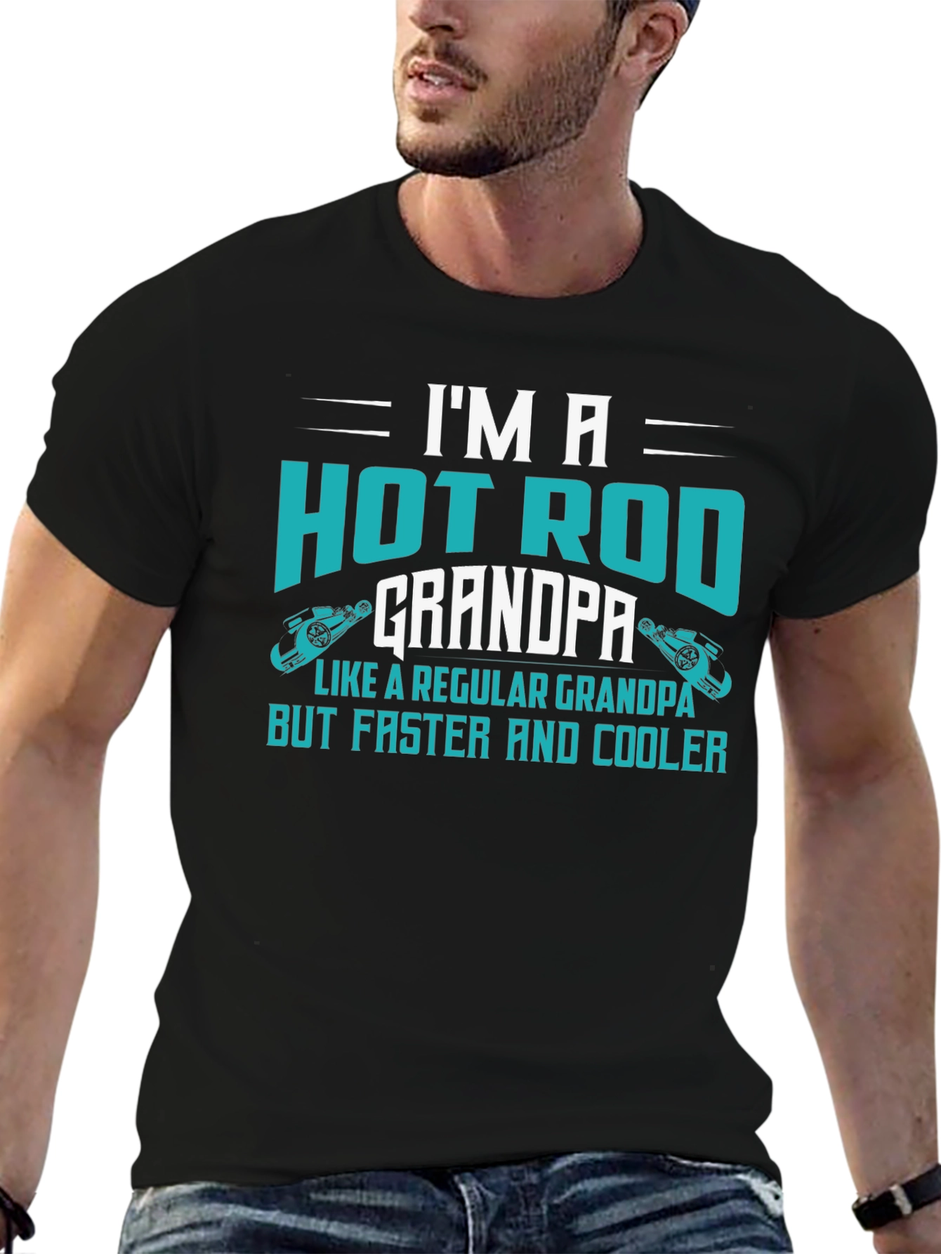 Hot Rod Grandpa T-Shirt - Faster & Cooler