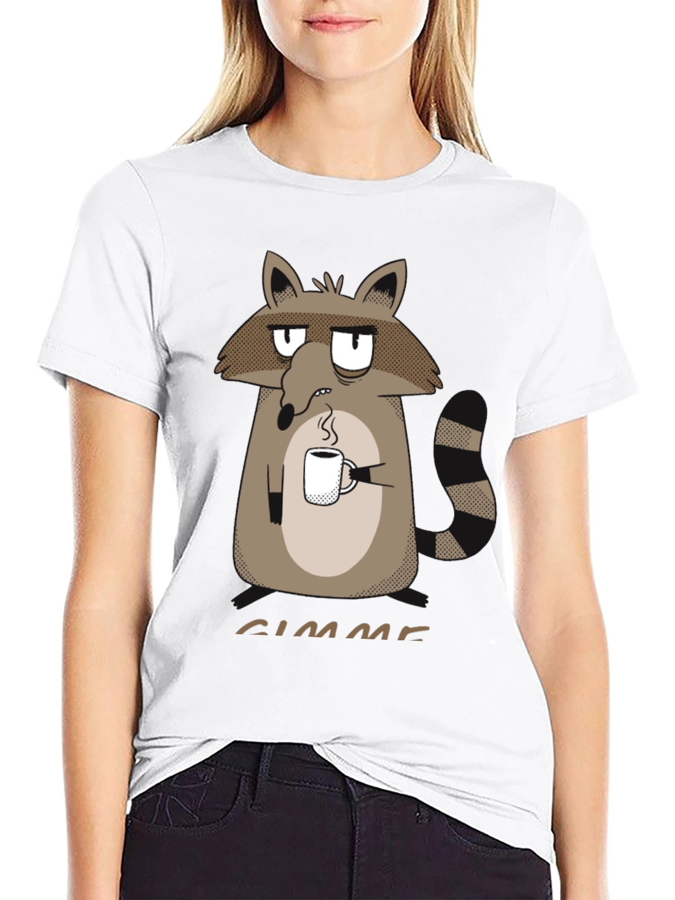 Gimme Coffee Raccoon Graphic Tee -  Unisex Crewneck T-Shirt