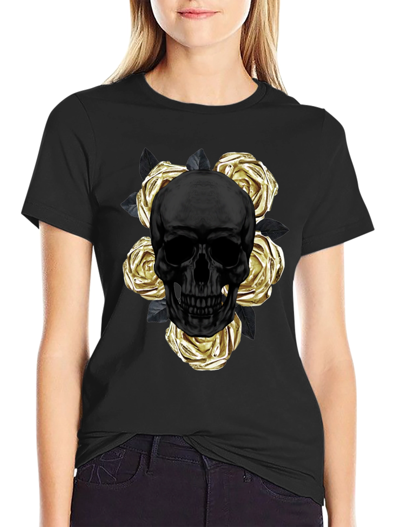 Skull & Roses Graphic Tee - Modern Style