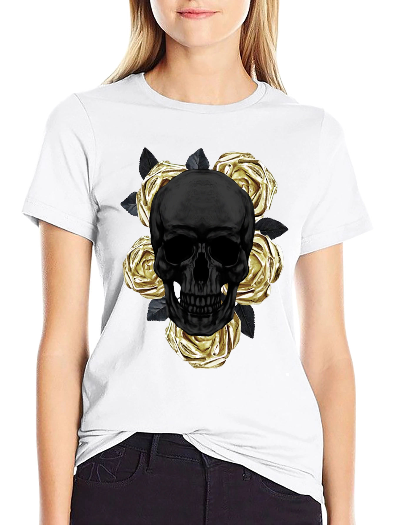 Skull & Roses Graphic Tee - Modern Style