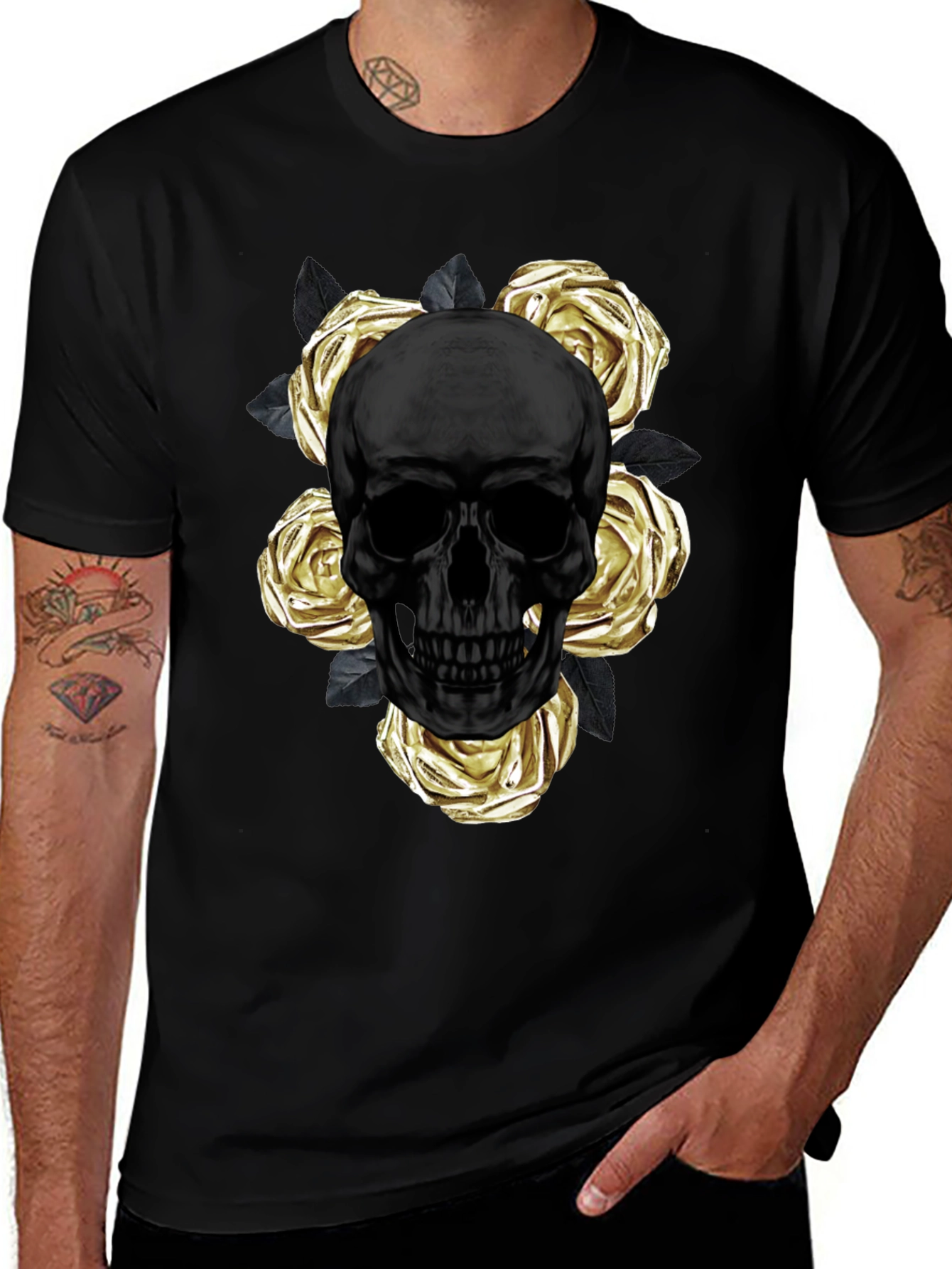 Skull & Roses Graphic Tee - Modern Style