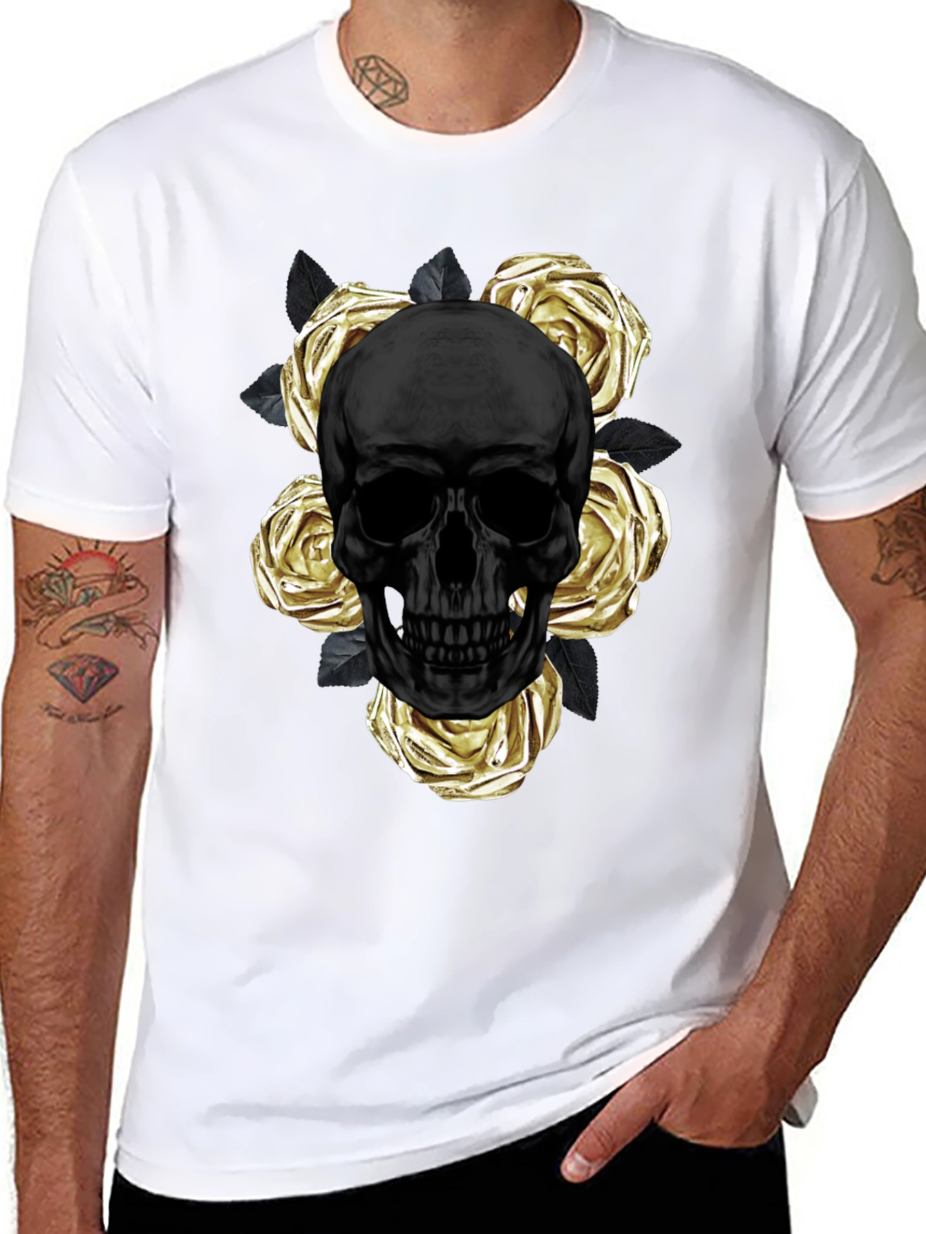 Skull & Roses Graphic Tee - Modern Style
