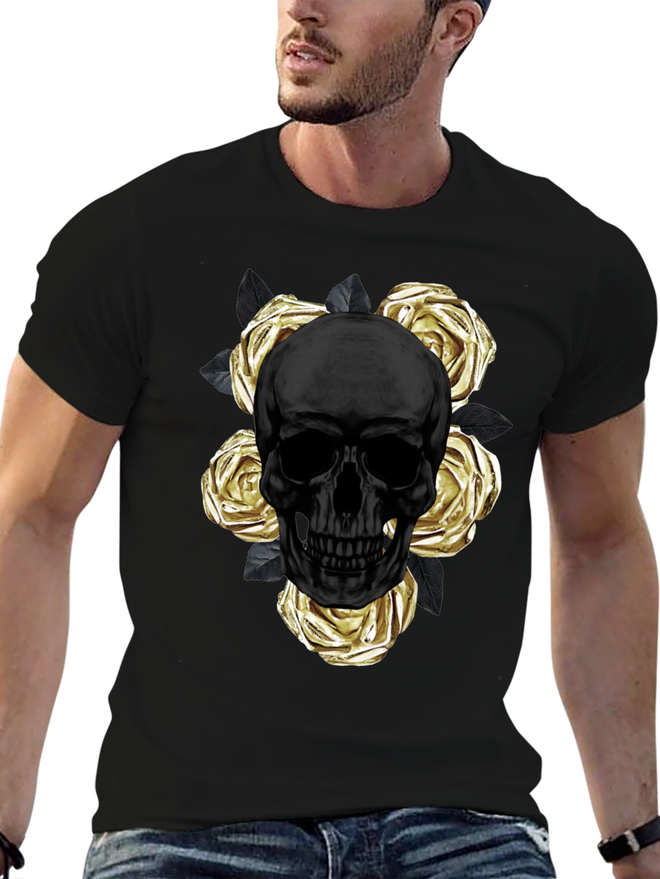 Skull & Roses Graphic Tee - Modern Style