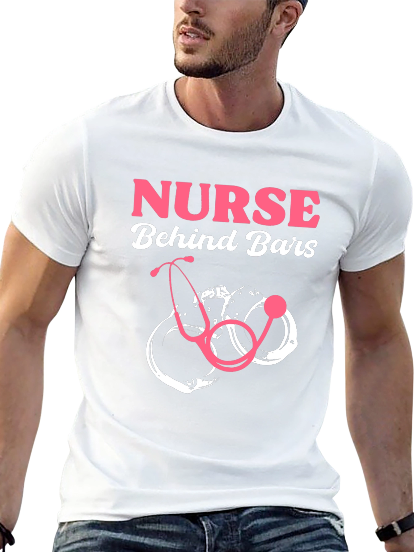 Nurse Behind Bars Graphic T-Shirt