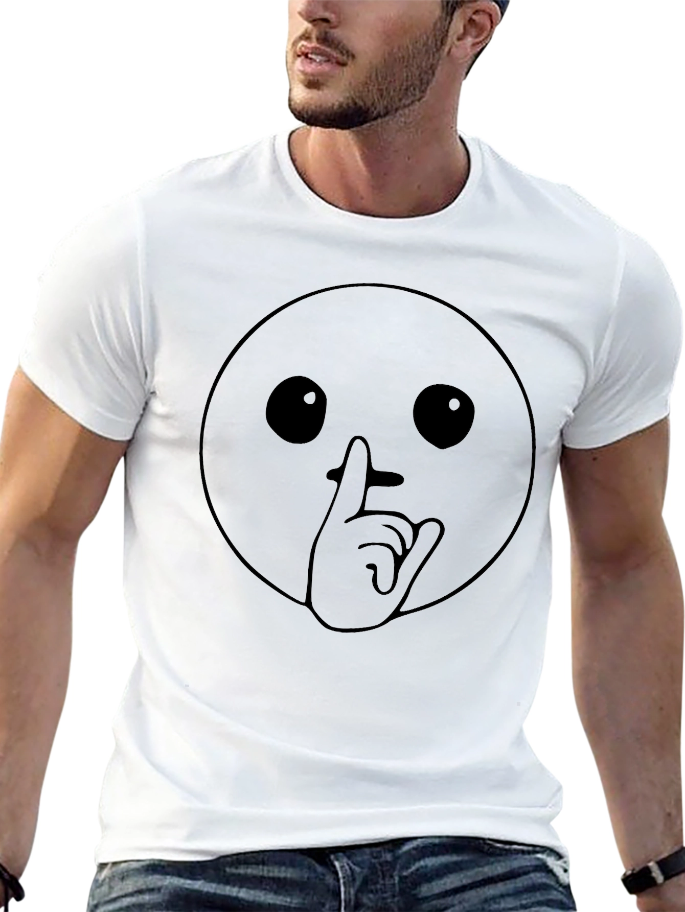Shhh! Graphic Tee - Stylish Emoji T-Shirt