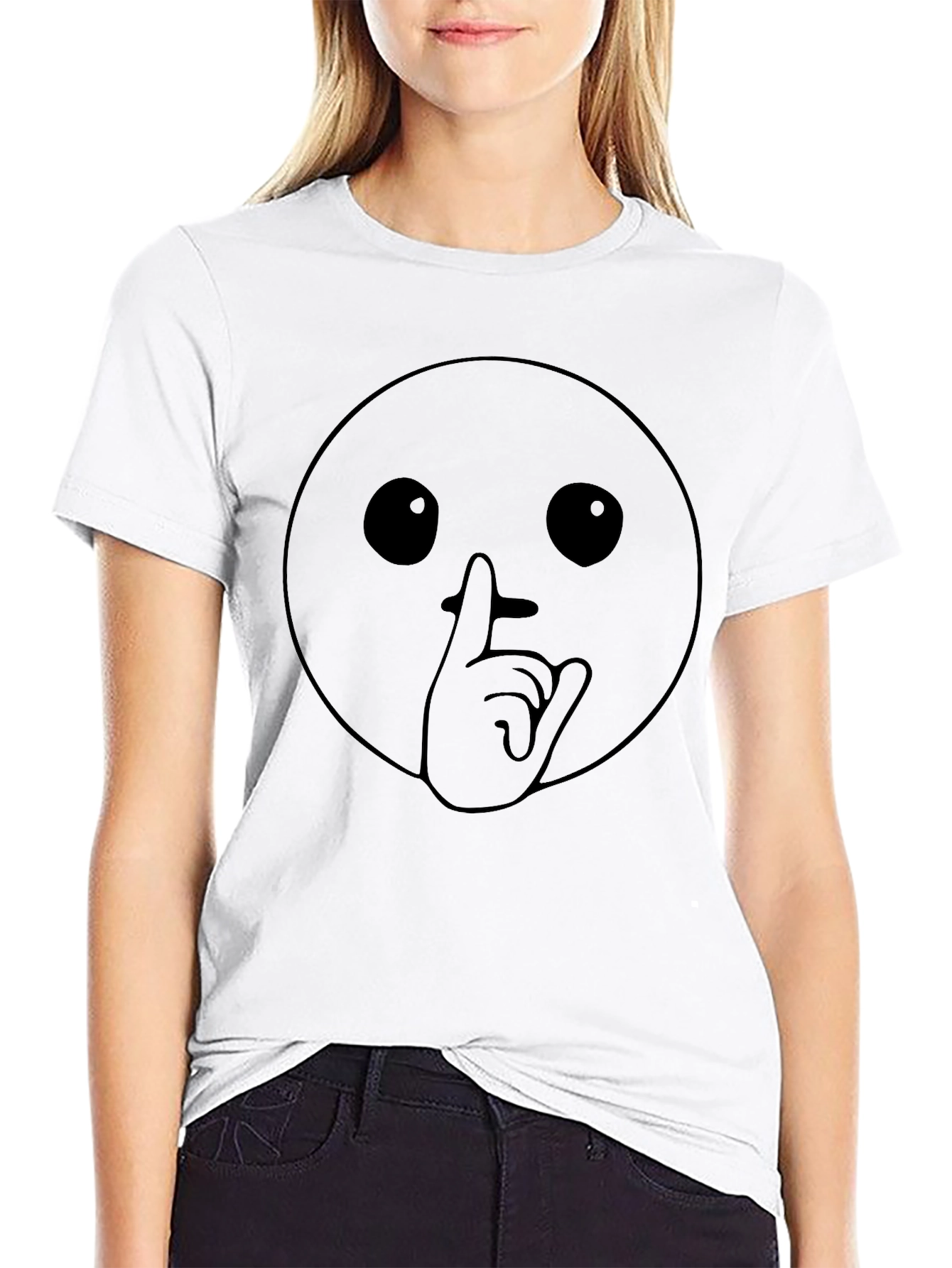 Shhh! Graphic Tee - Stylish Emoji T-Shirt