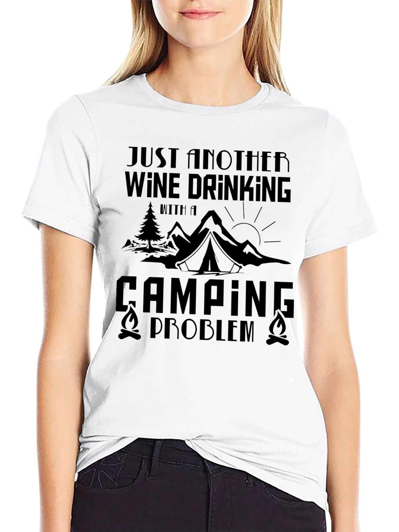 Wine Drinking Camping Problem Graphic Tee