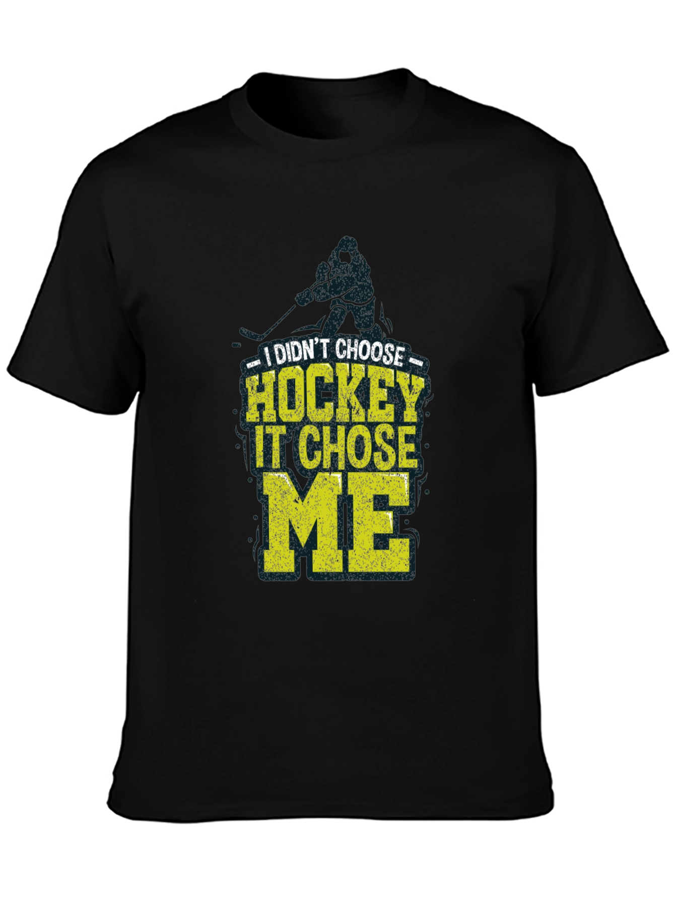 Hockey Chose Me Graphic T-Shirt - Black Cotton Tee