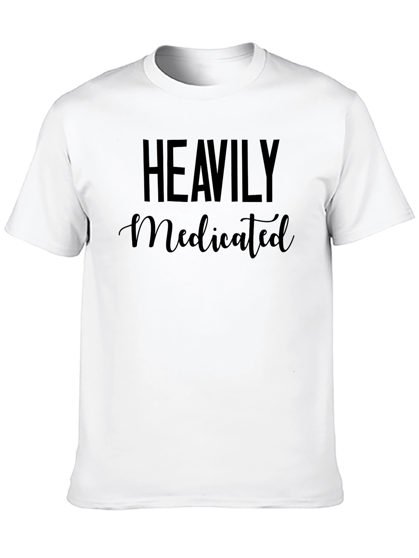 Heavily Medicated Black T-Shirt - Adult Humor Tee