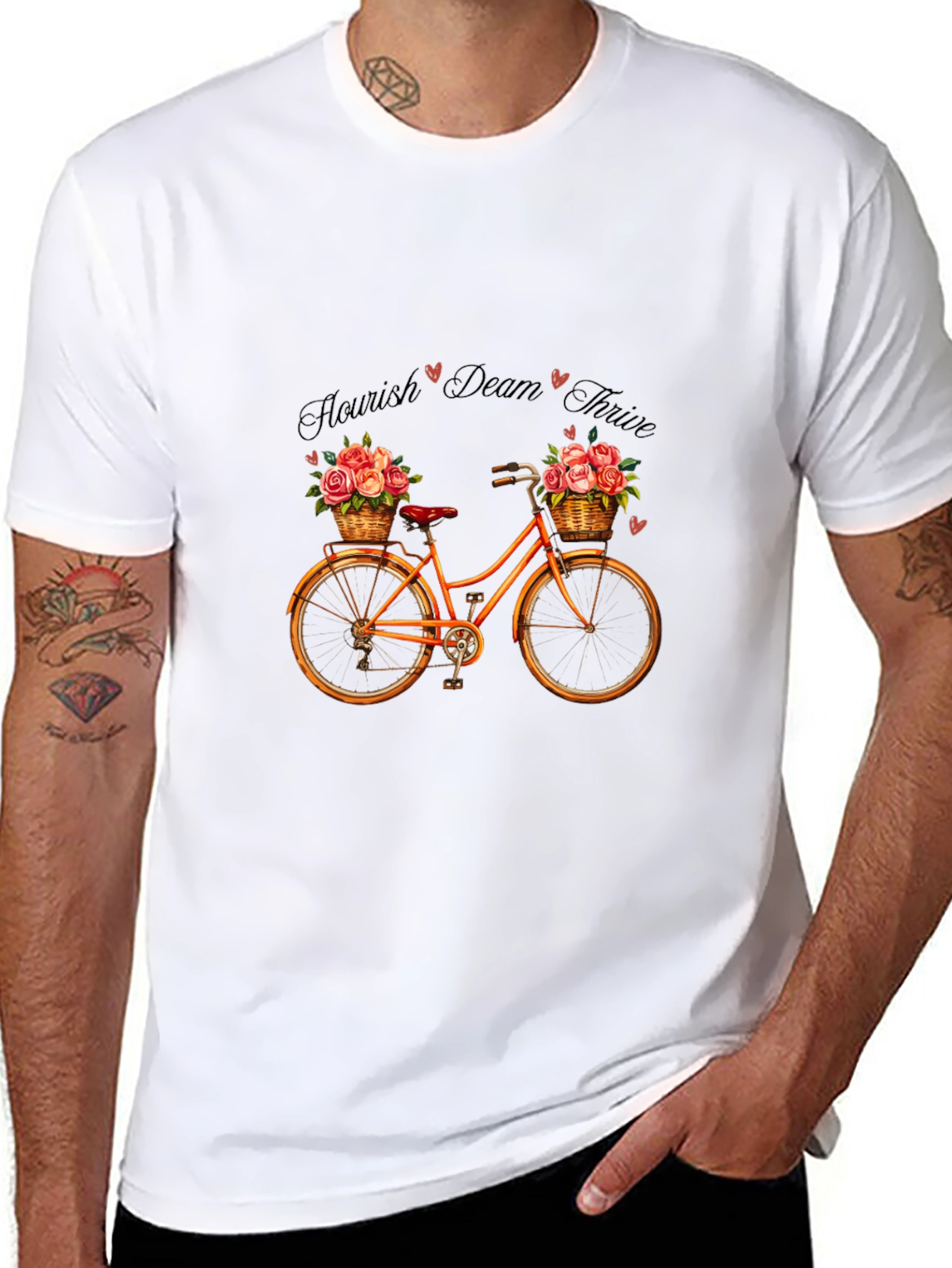 Floral Bicycle Graphic T-Shirt
