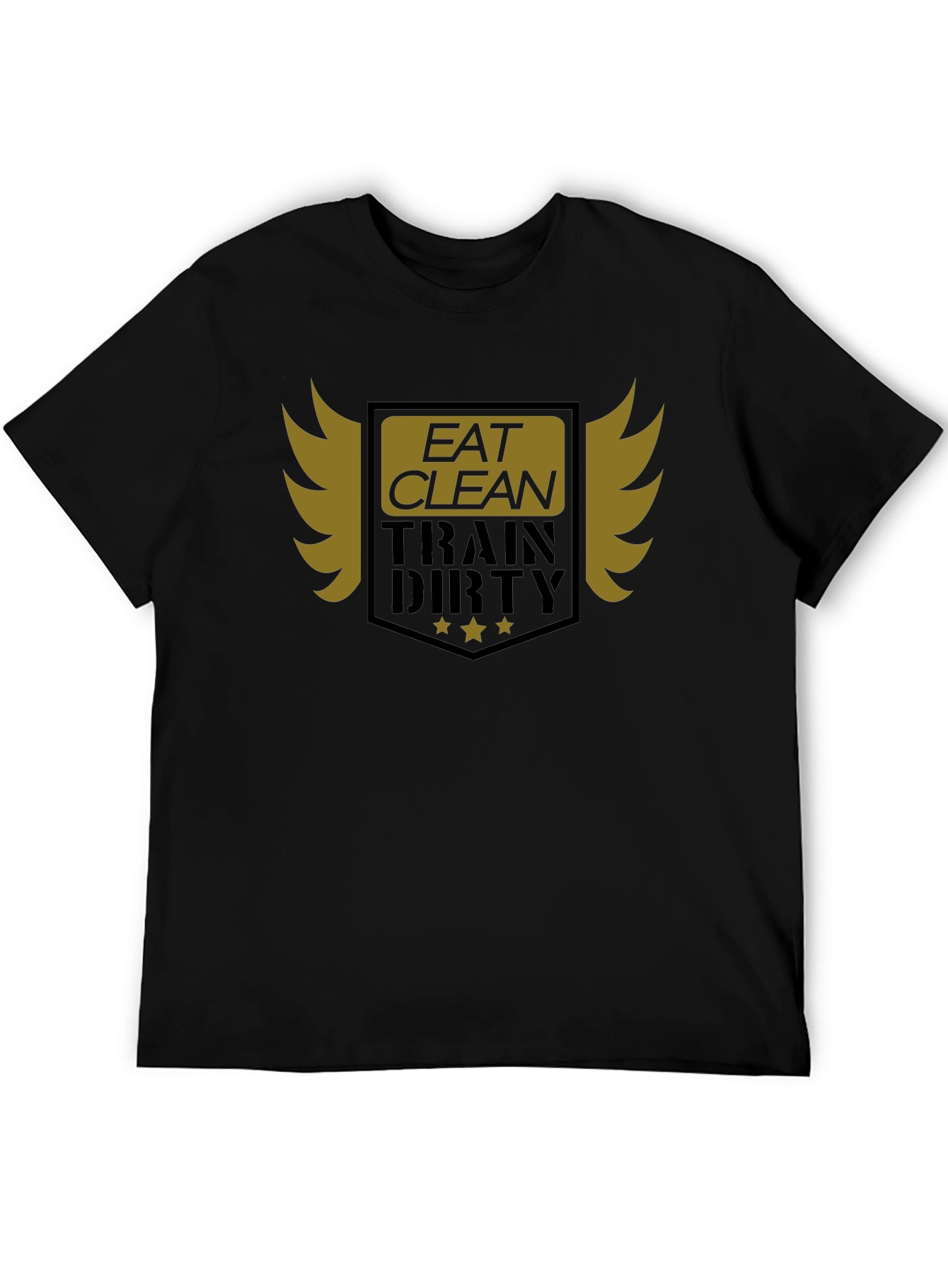 Eat Clean Train Dirty Black Graphic T-Shirt