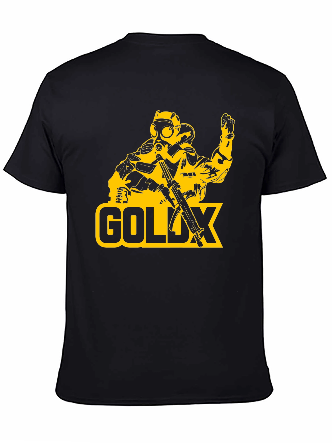 Goldx Gas Mask Graphic Tee - Black Cotton T-Shirt