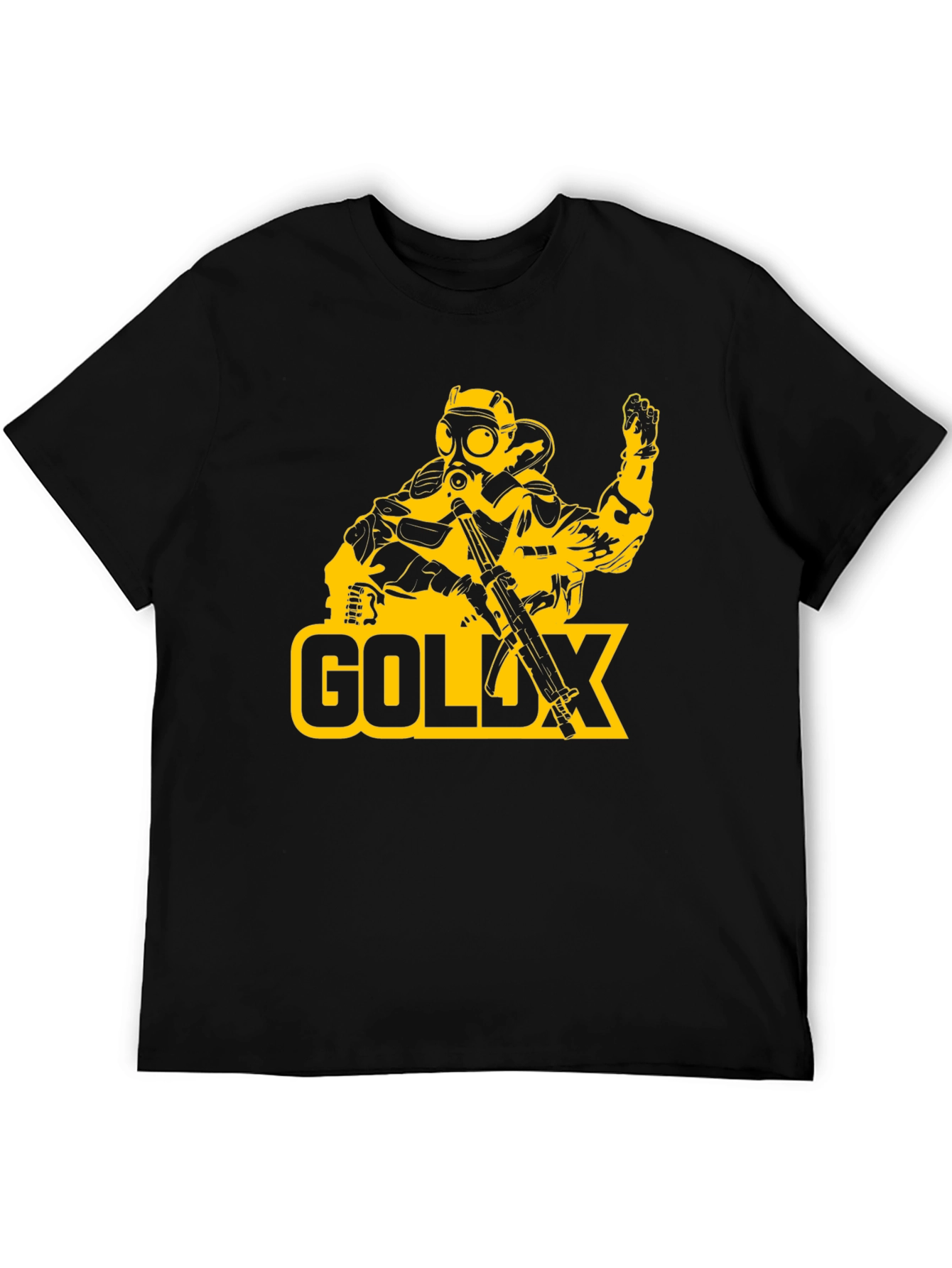 Goldx Gas Mask Graphic Tee - Black Cotton T-Shirt