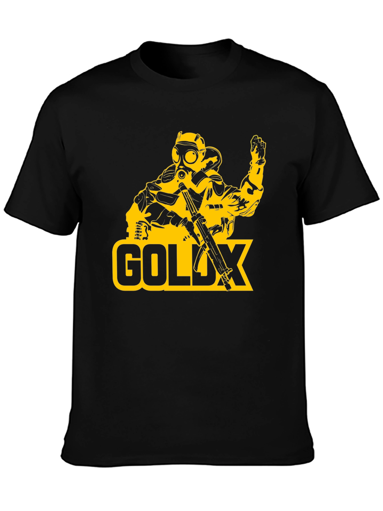 Goldx Gas Mask Graphic Tee - Black Cotton T-Shirt