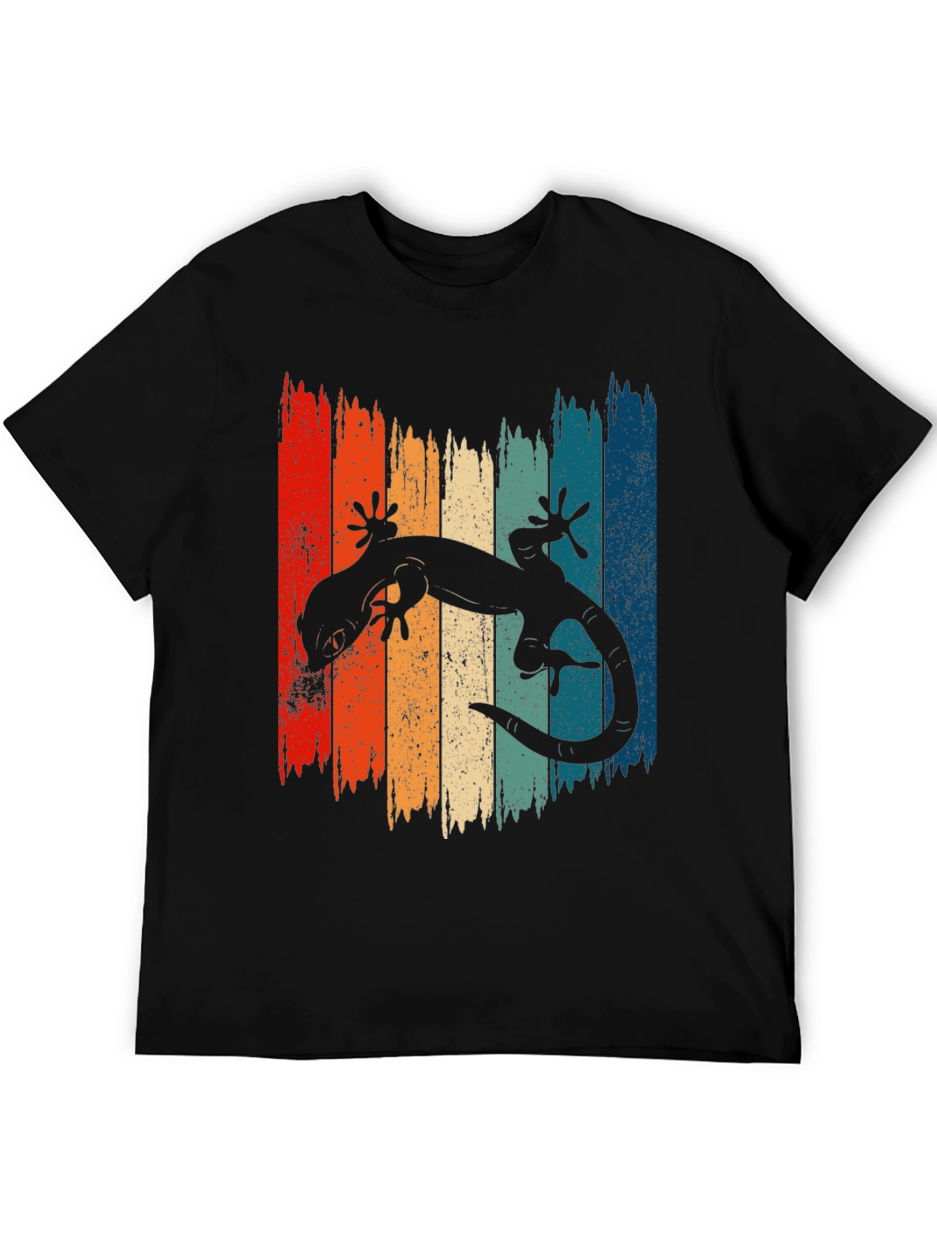 Retro Gecko Graphic Tee - Distressed Design