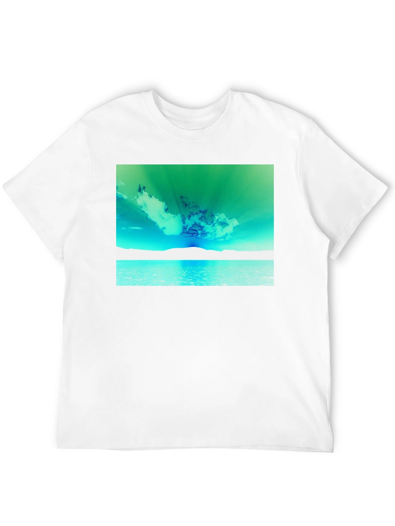 Surreal Sky Graphic Tee - Black Cotton Comfort
