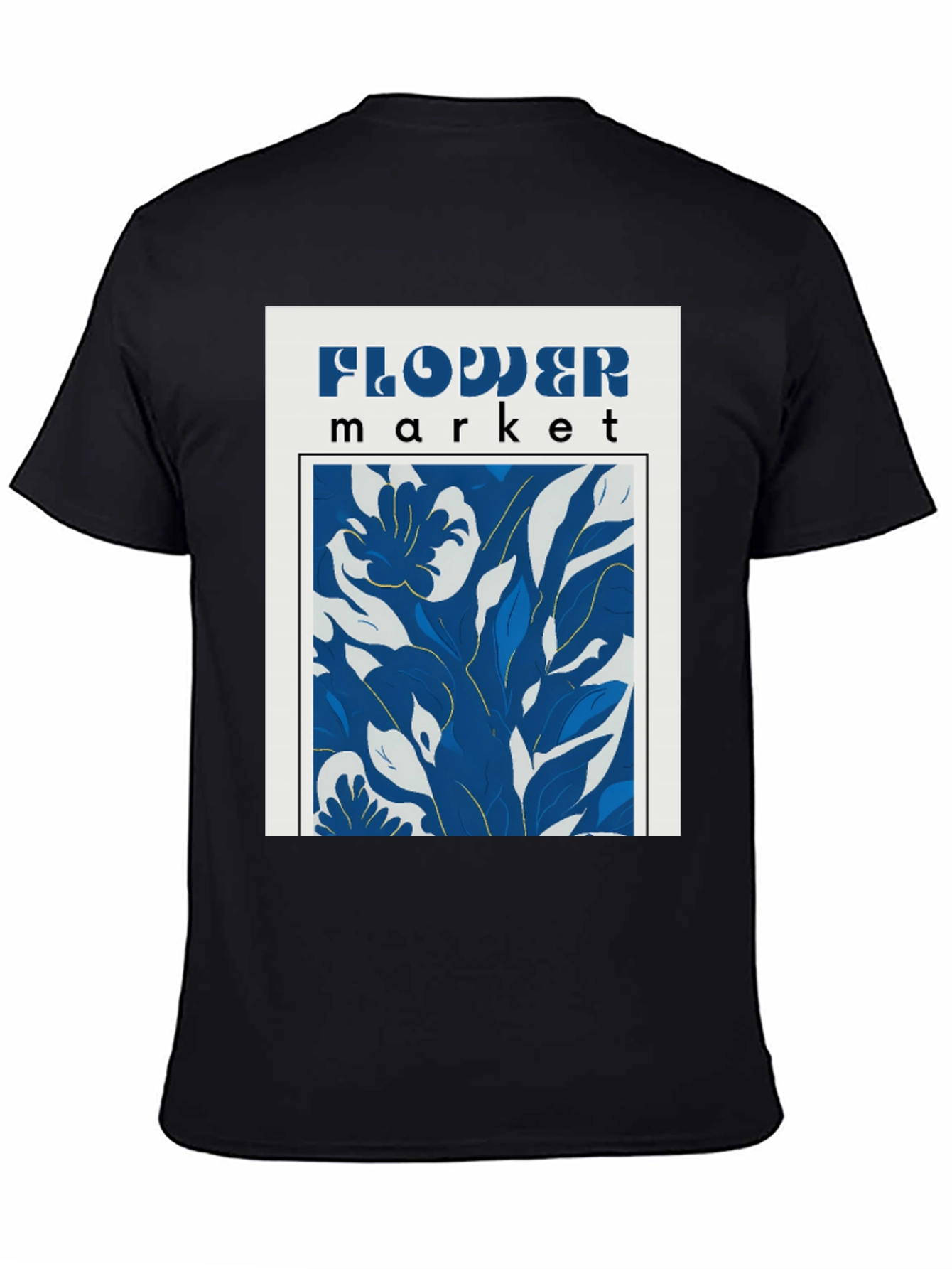 Flower Market Graphic Print Black T-Shirt