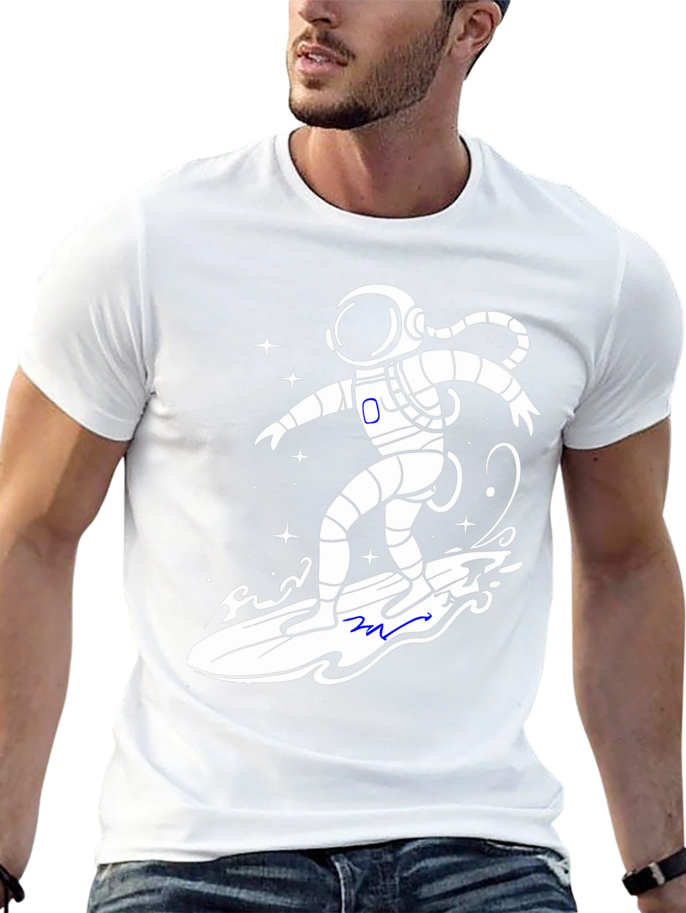 Astronaut Surfer T-Shirt - Galaxy Vibes!