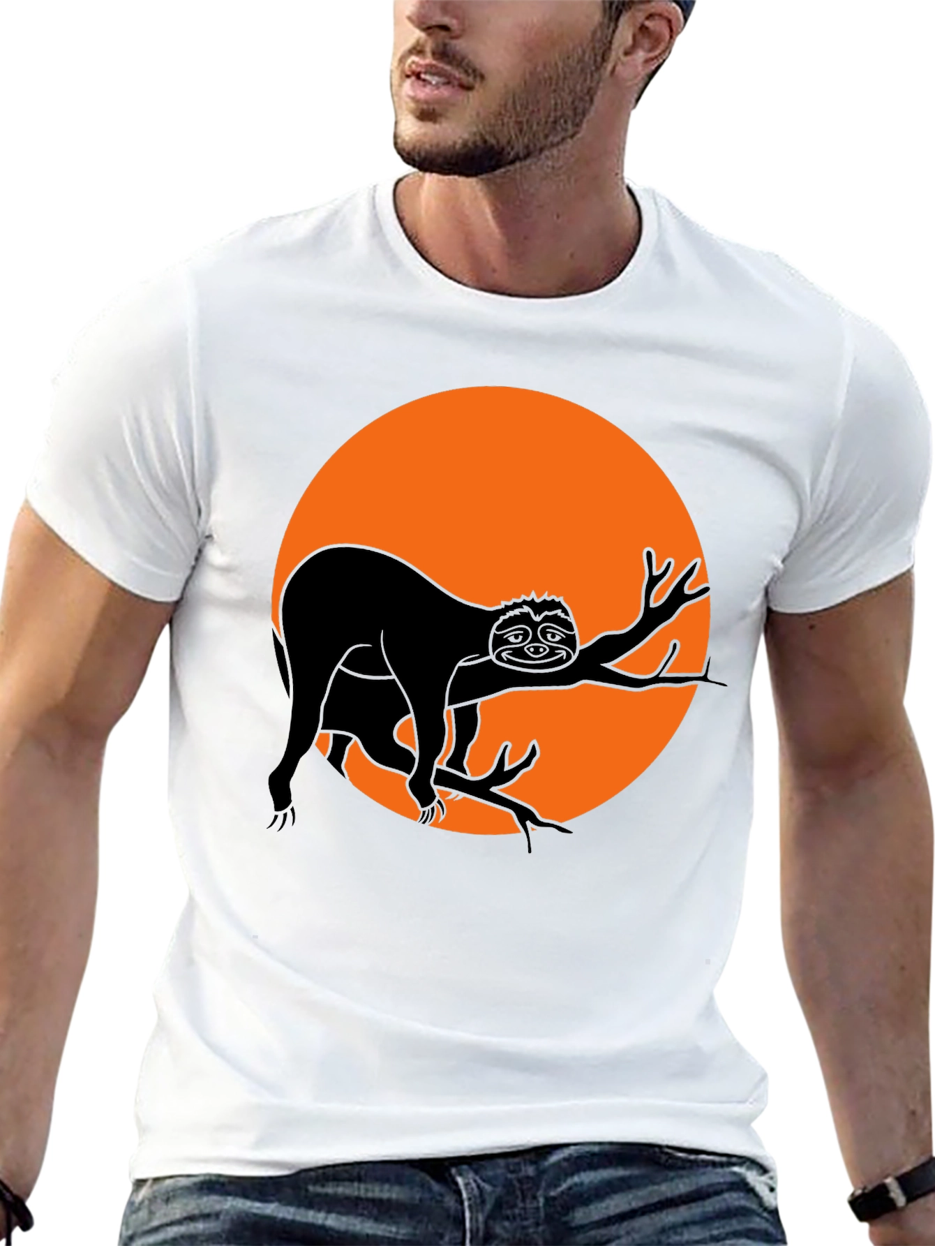 Sloth Silhouette Graphic Tee - Mens Black T-Shirt