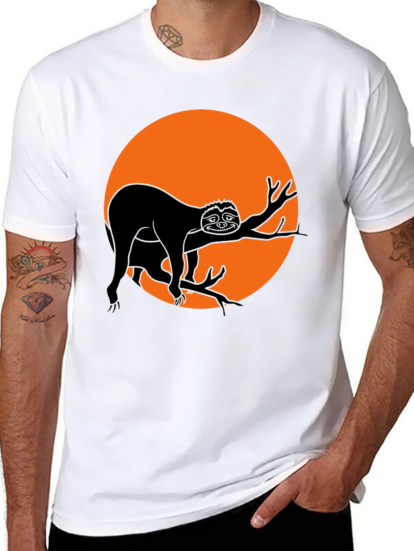 Sloth Silhouette Graphic Tee - Mens Black T-Shirt