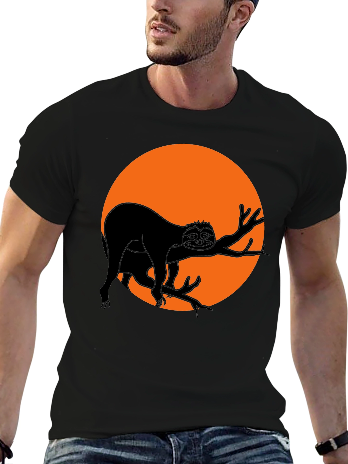 Sloth Silhouette Graphic Tee - Mens Black T-Shirt