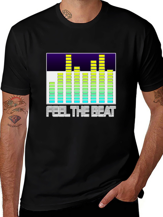 Feel The Beat Graphic Black T-Shirt