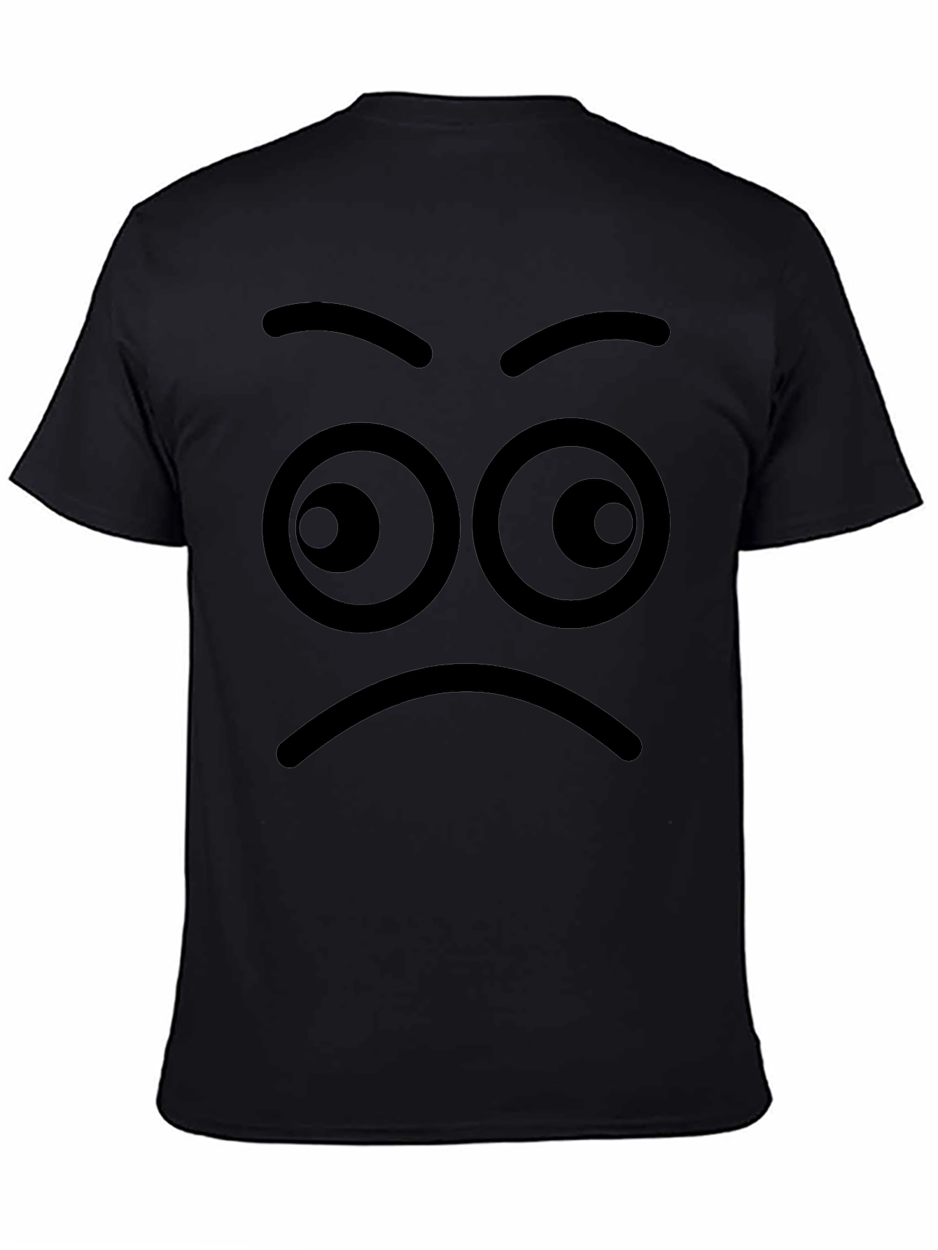 Expressive Face Black T-Shirt - Mens Unique Graphic Tee