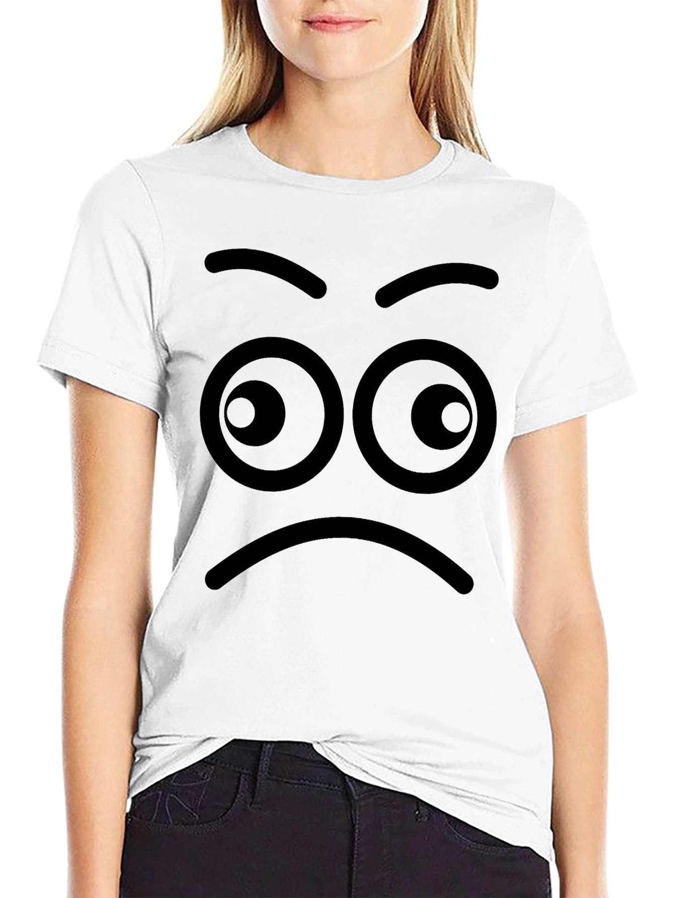 Expressive Face Black T-Shirt - Mens Unique Graphic Tee