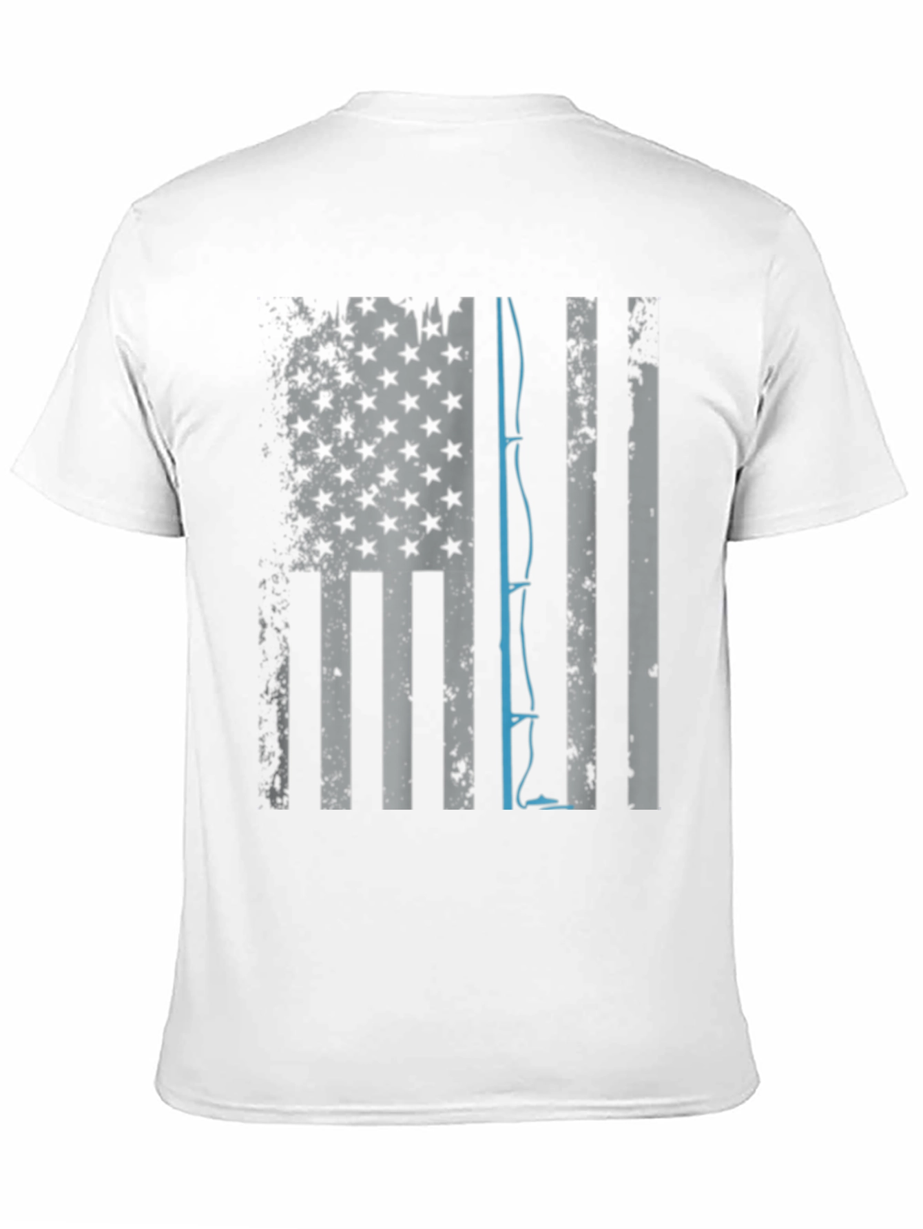 Fishing Rod USA Flag Graphic T-Shirt