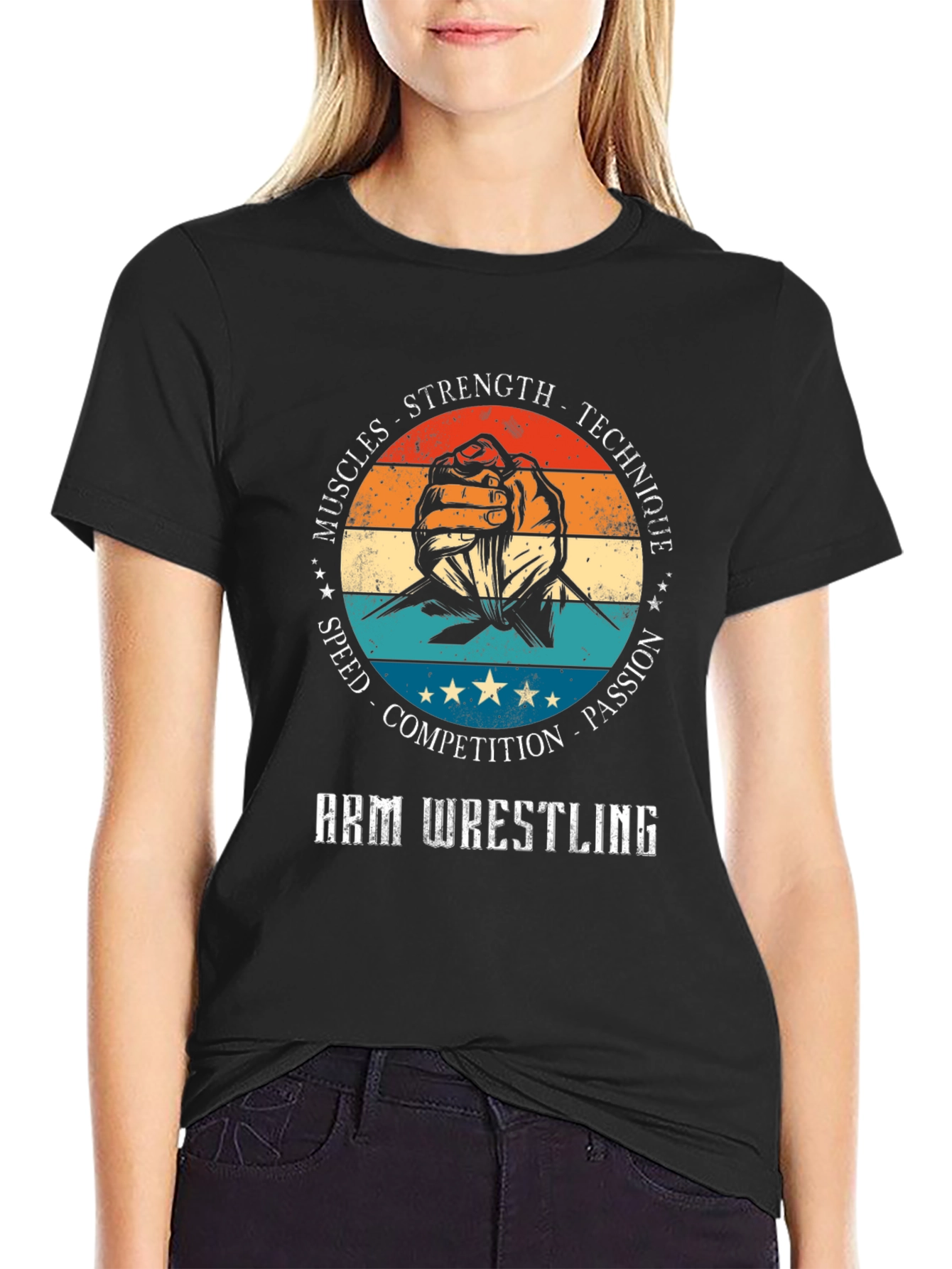 Arm Wrestling T-Shirt - Strength Technique Passion
