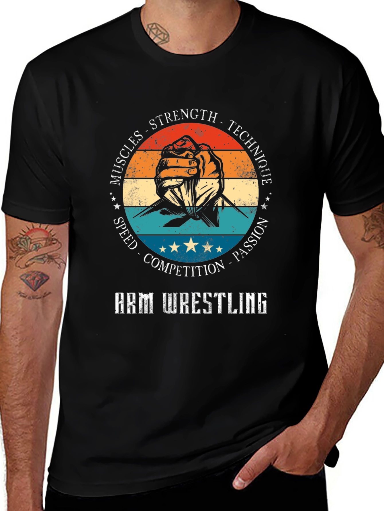 Arm Wrestling T-Shirt - Strength Technique Passion