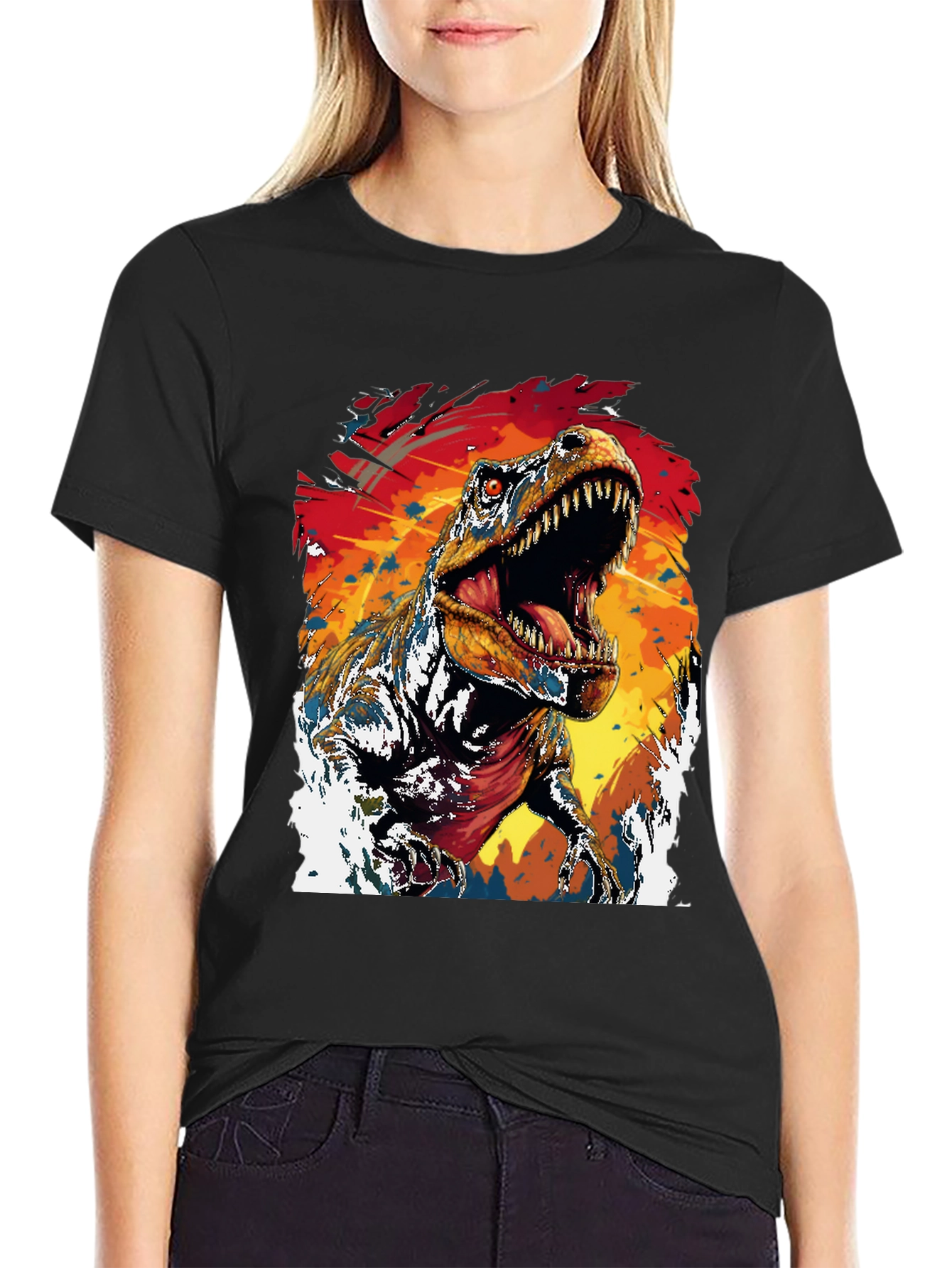 Dino Roar Graphic Tee - Black T-Shirt