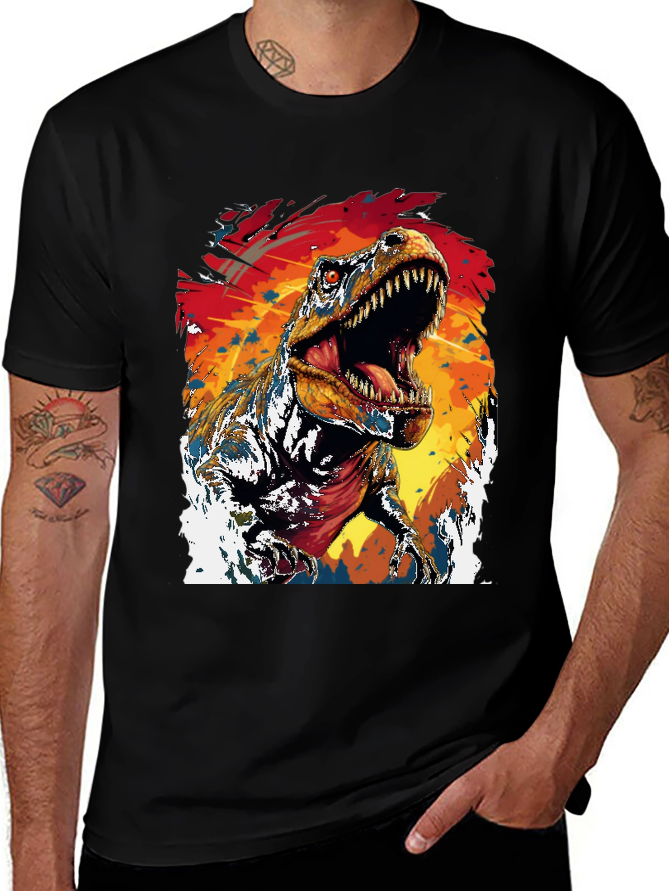 Dino Roar Graphic Tee - Black T-Shirt