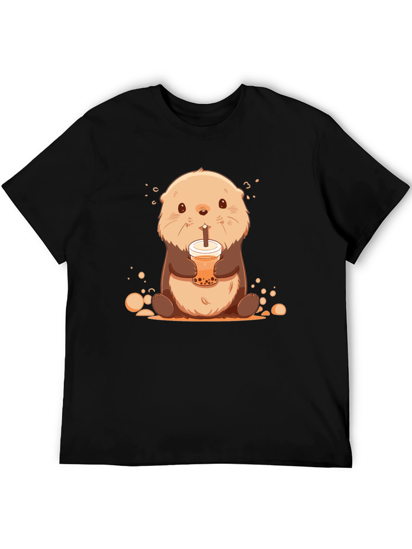 Cute Otter Bubble Tea Graphic T-Shirt