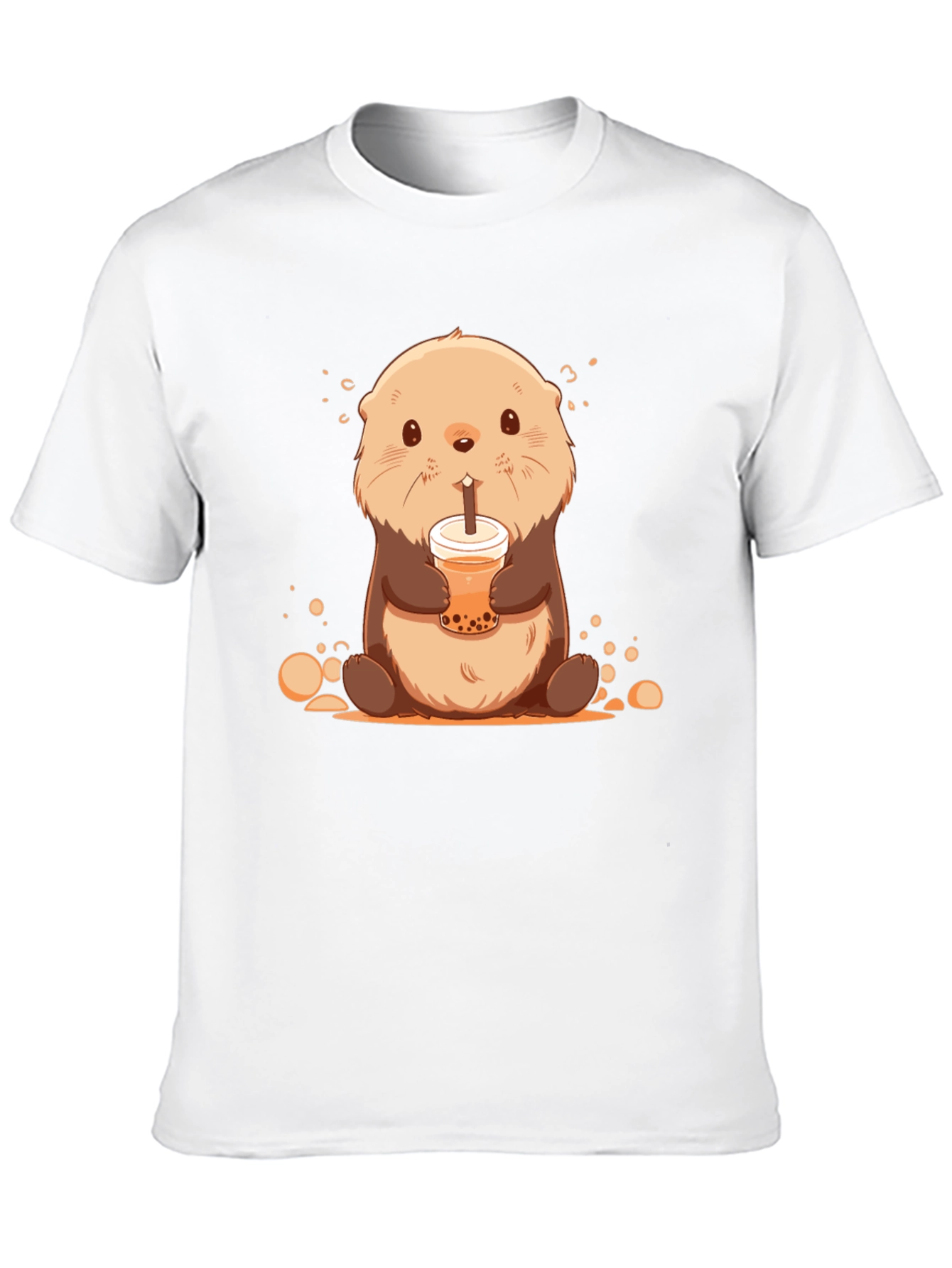 Cute Otter Bubble Tea Graphic T-Shirt