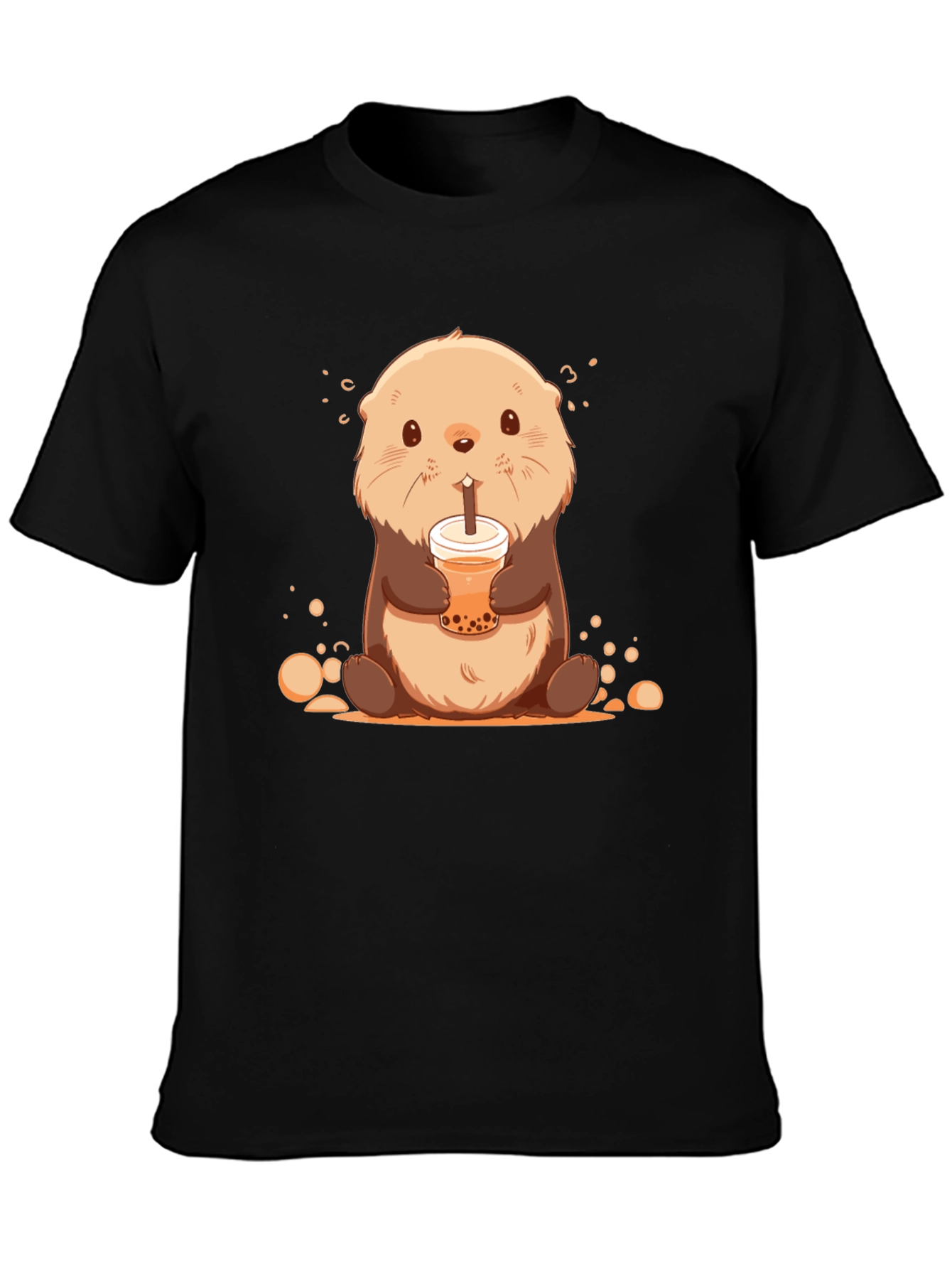 Cute Otter Bubble Tea Graphic T-Shirt
