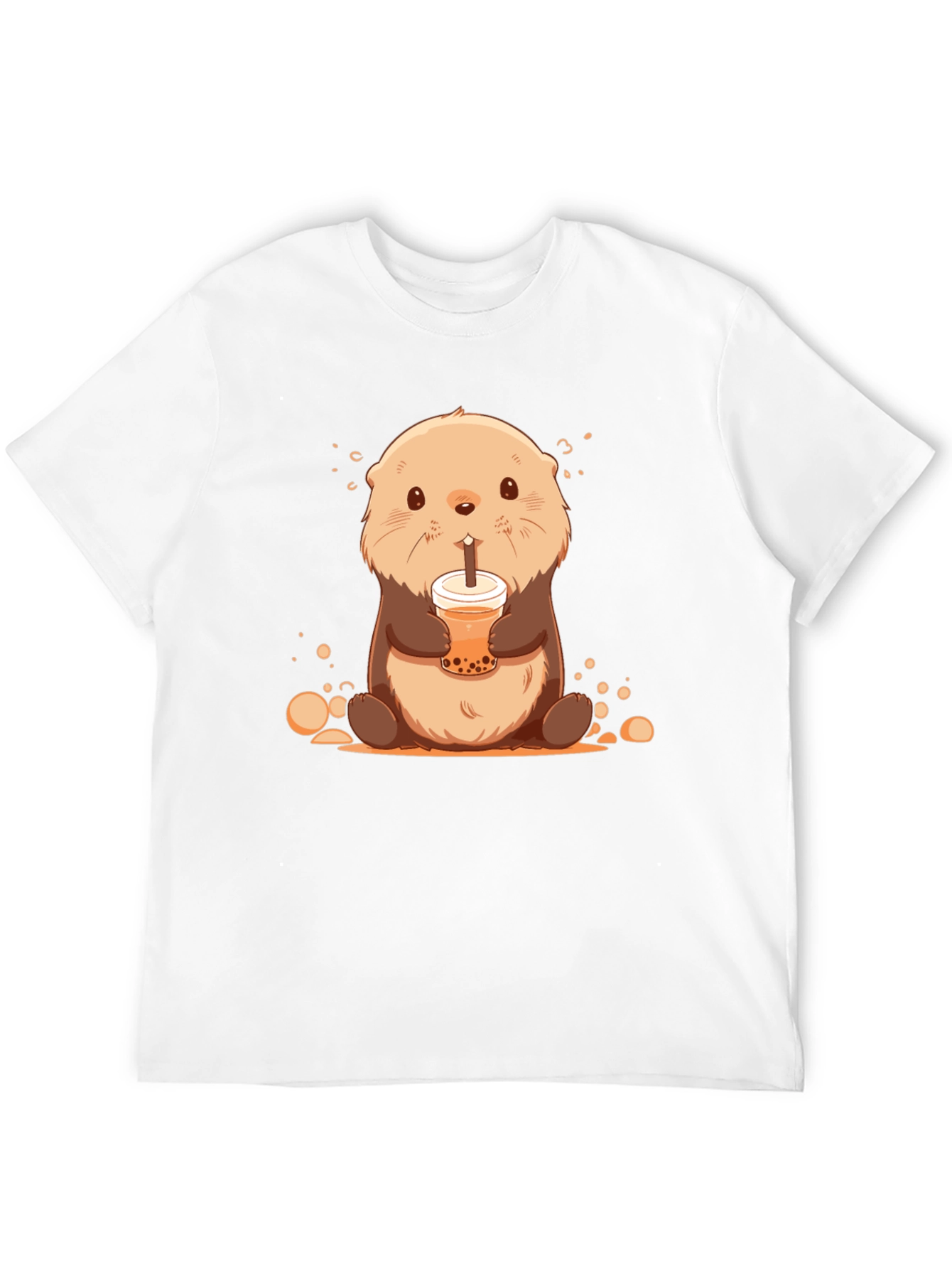 Cute Otter Bubble Tea Graphic T-Shirt
